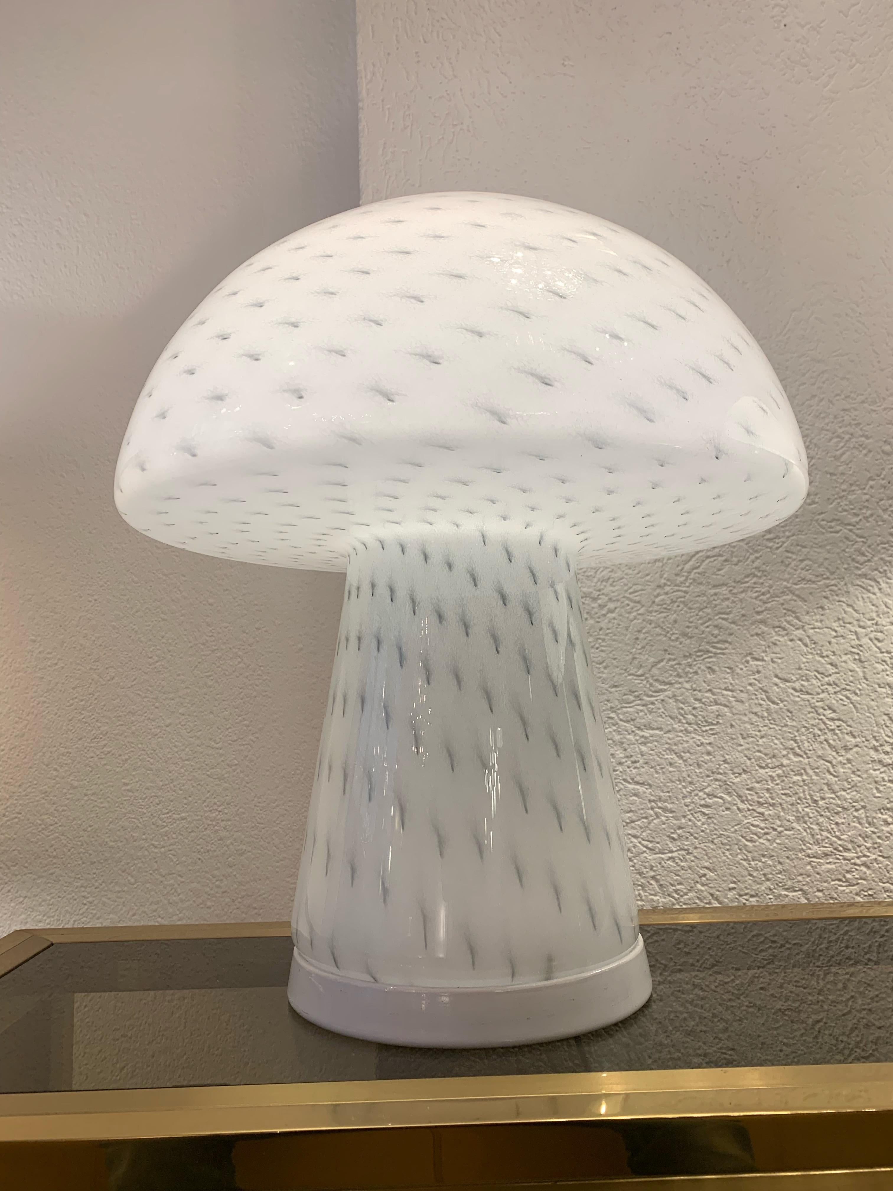 Vintage Mushroom Glass Table Lamp by Zonca, Italy, 1970s 1