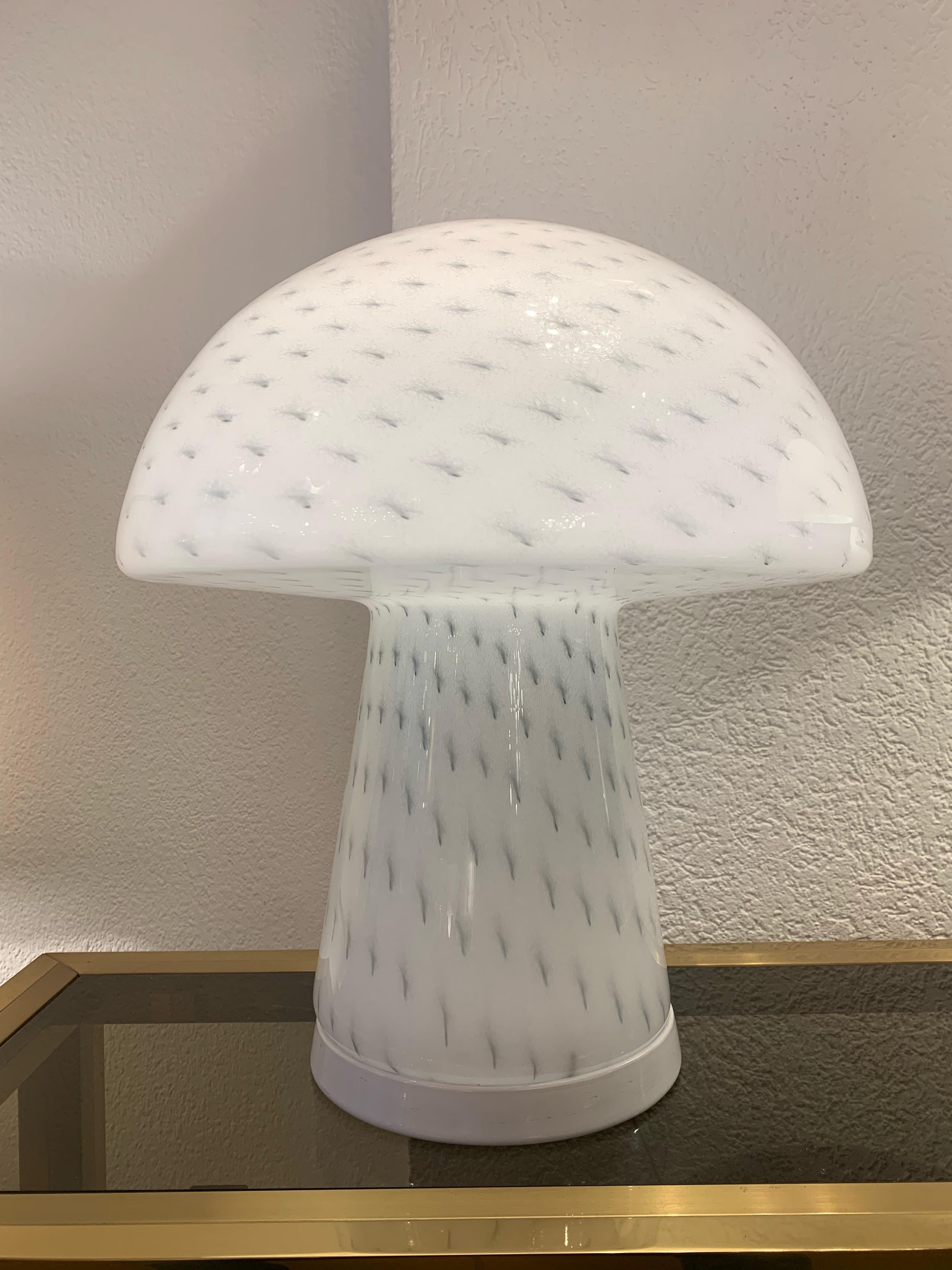 Vintage Mushroom Glass Table Lamp by Zonca, Italy, 1970s 2