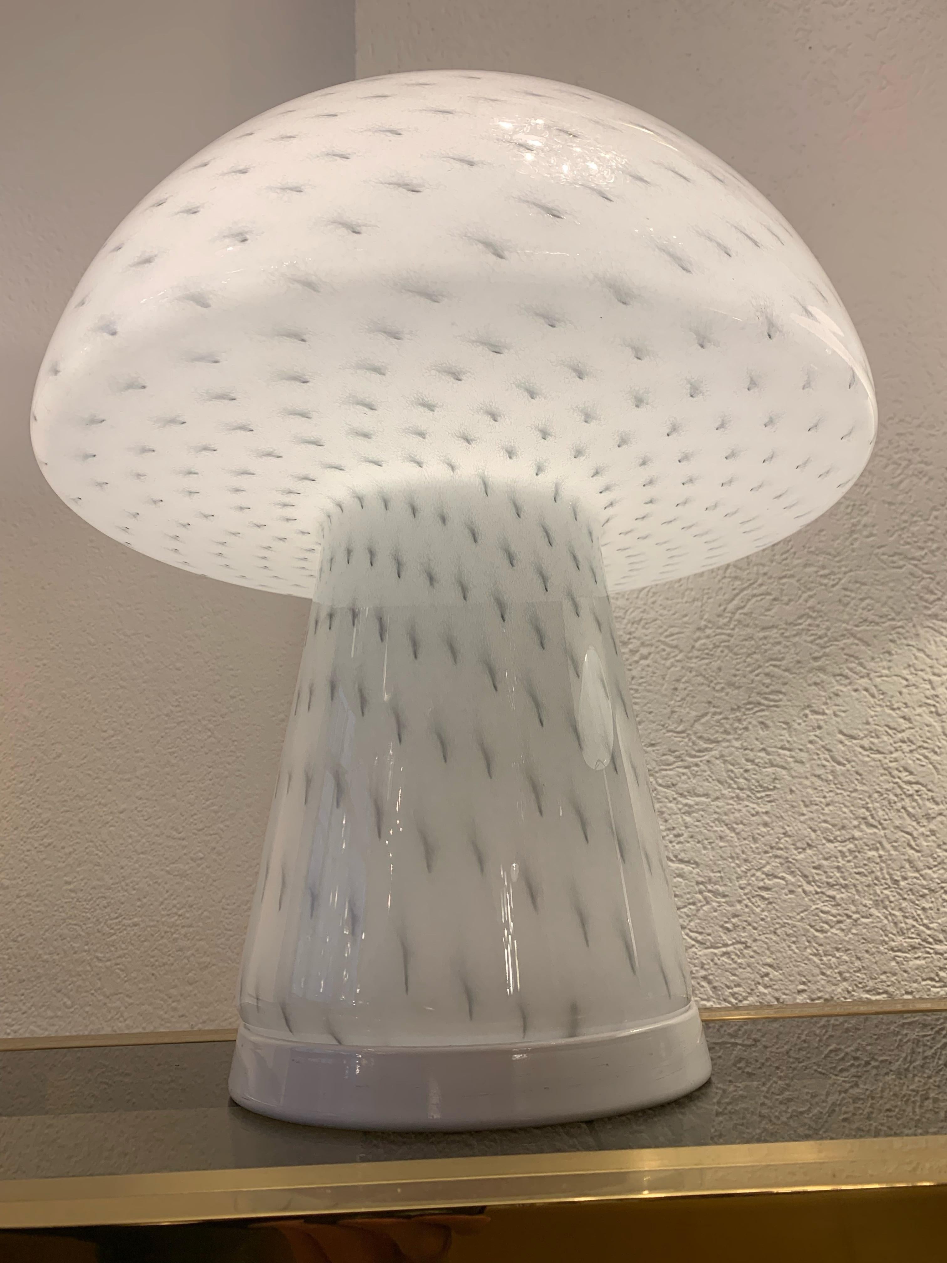 Vintage Mushroom Glass Table Lamp by Zonca, Italy, 1970s 4