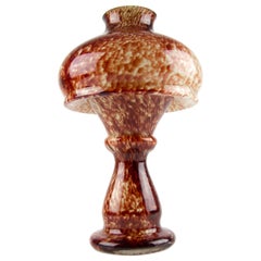 Vintage Mushroom-Shaped Red Art Glass Tea Light Holder or Candle Lamp or Vase