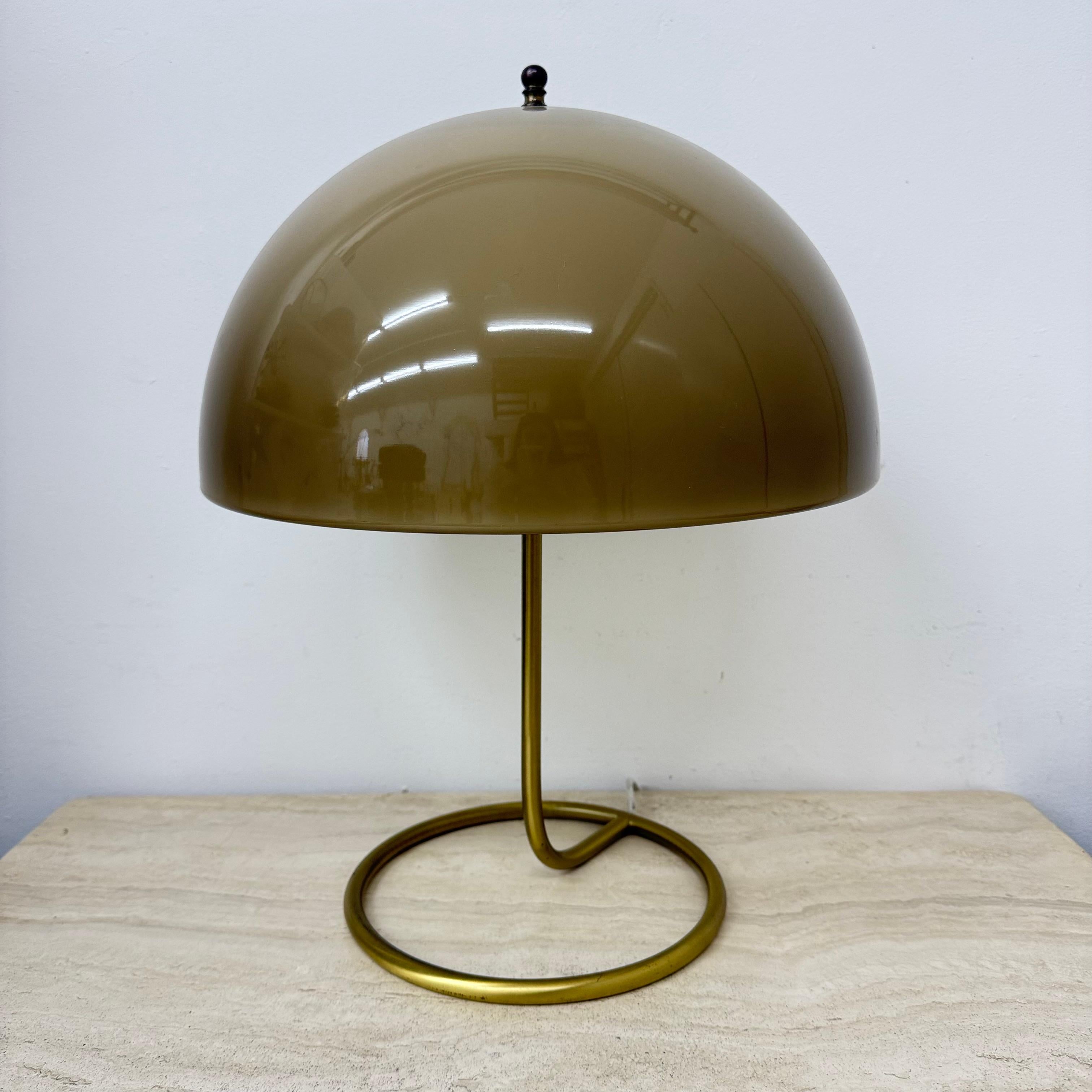 Vintage Mushroom table lamp with gold metal base , 1970s For Sale 4