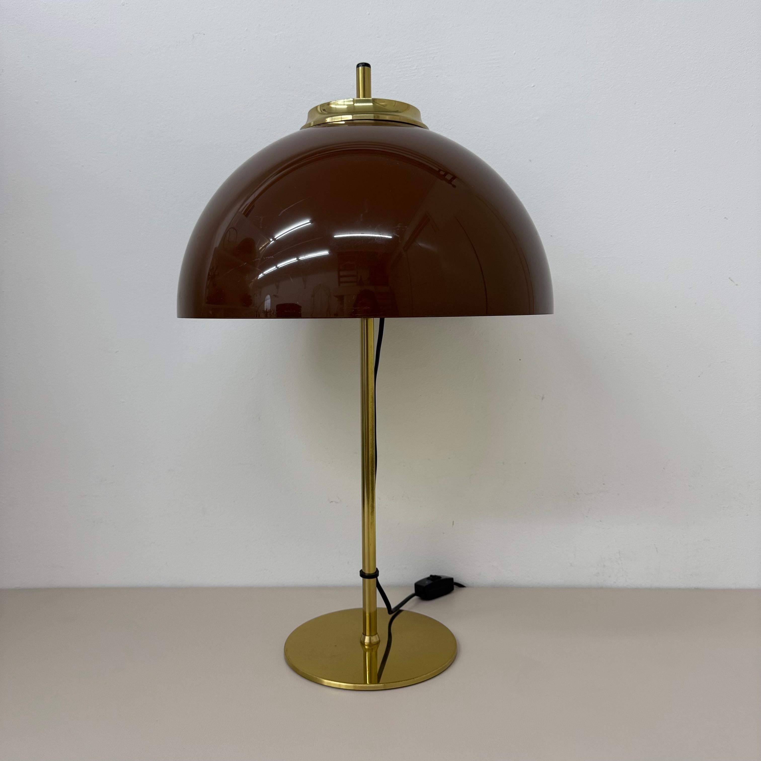 Vintage Mushroom table lamp with gold metal base , 1970s For Sale 9