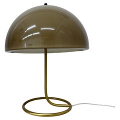 Vintage Mushroom table lamp with gold metal base , 1970s