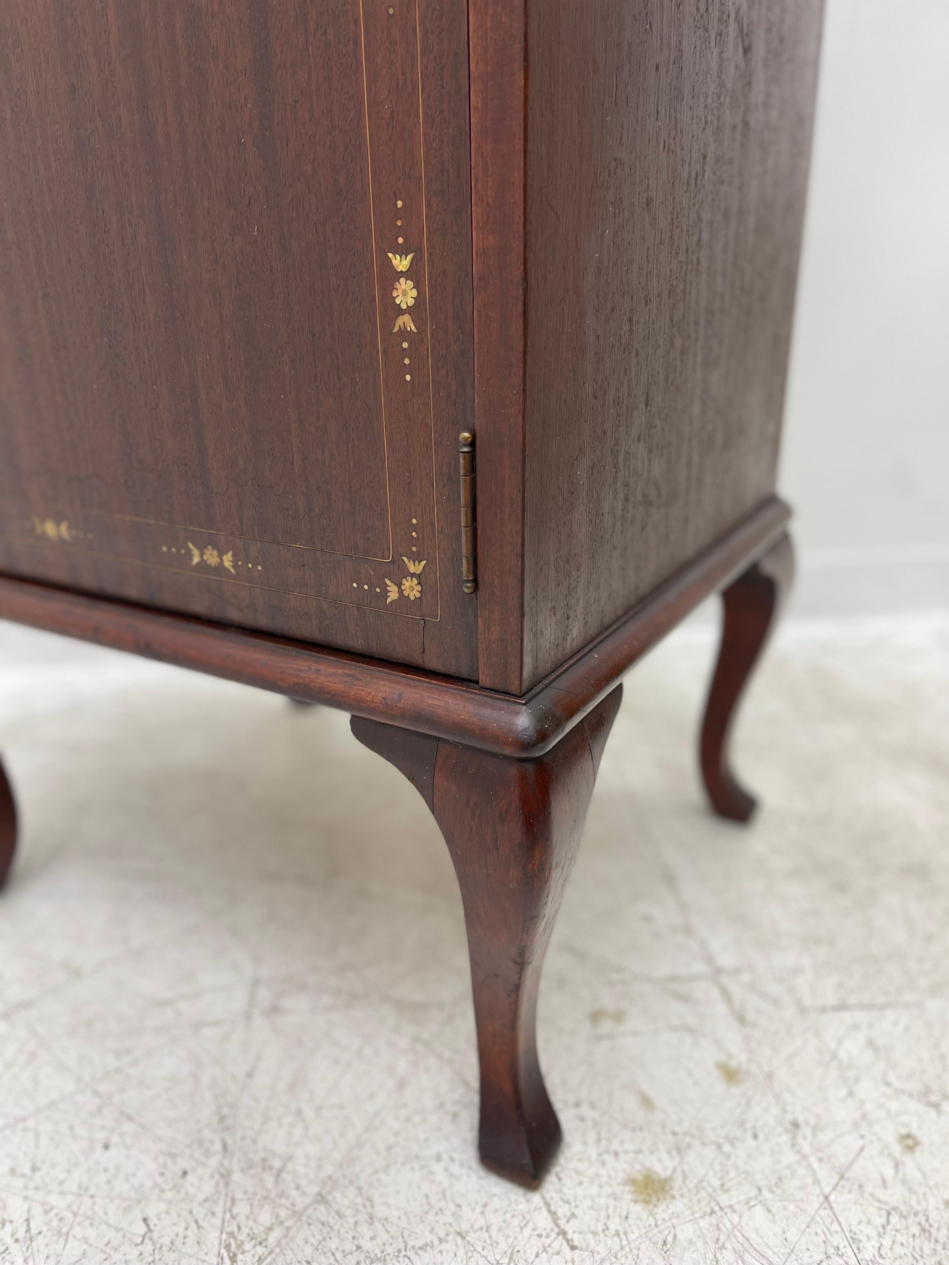 Late 20th Century Vintage Music Cabinet with Decorative Inlay For Sale