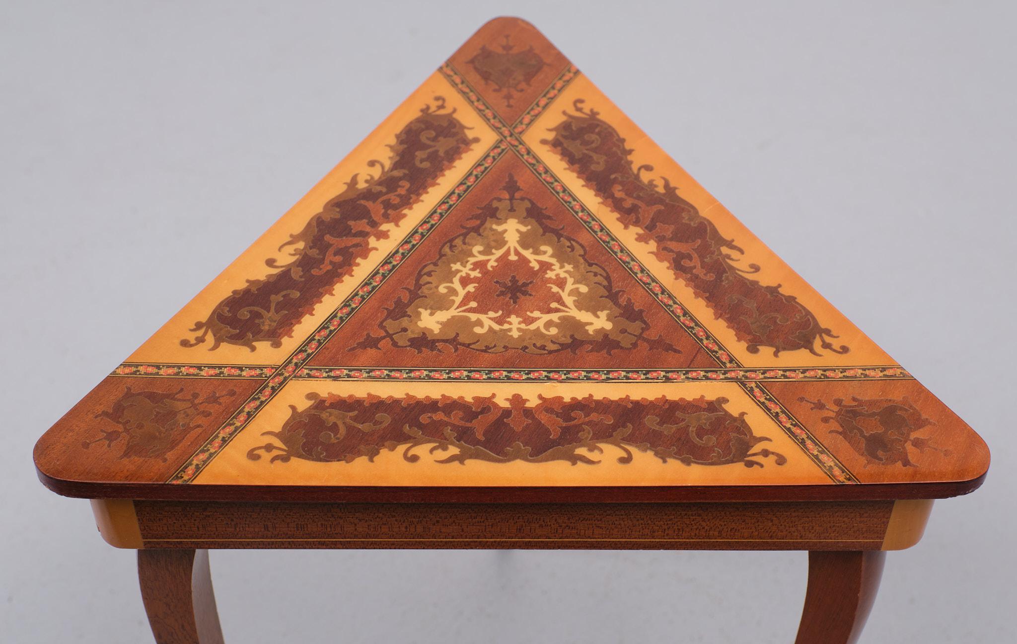 Marquetry Vintage Music Jewelry Box Table Capri, Italy, 1970s For Sale