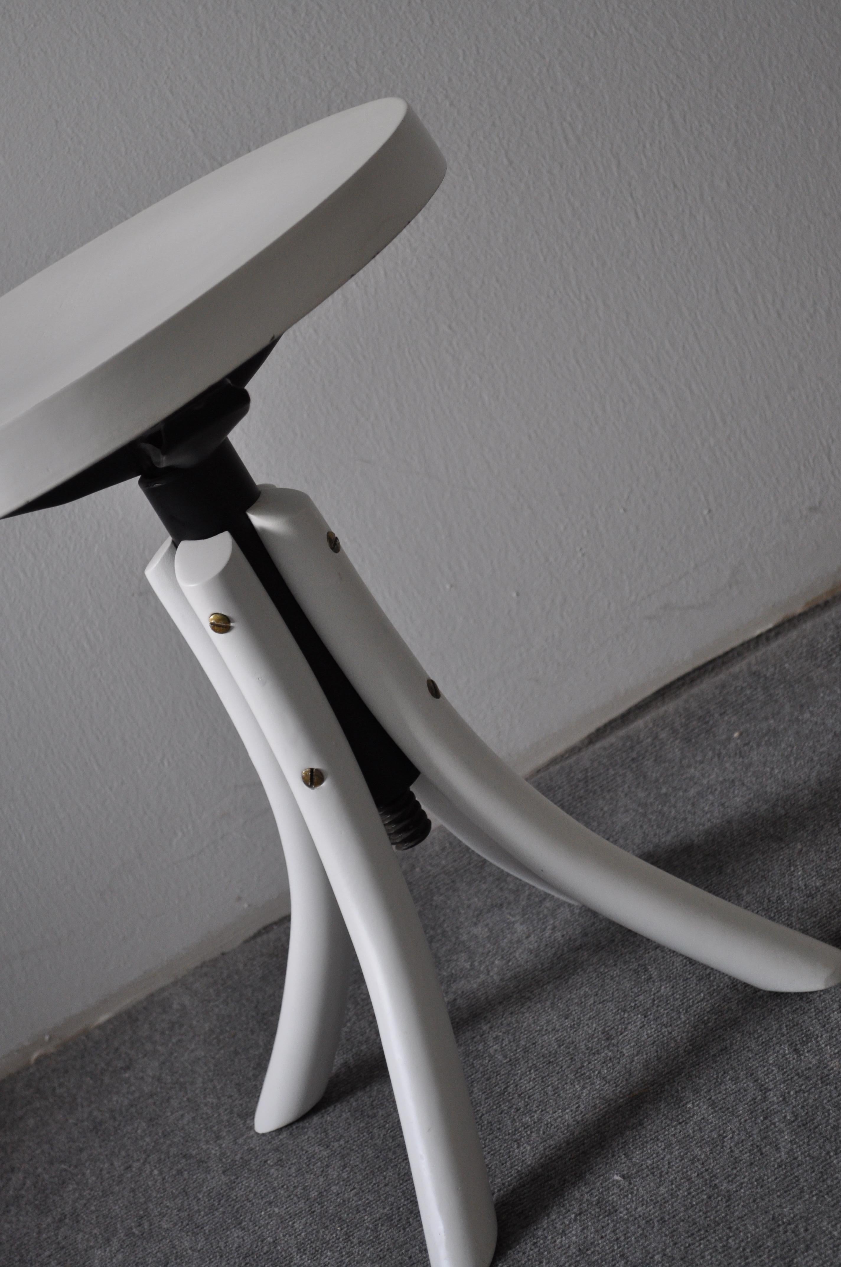 Vintage painted music stool.
White painted stool from Hungary.