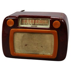 Vintage Musicaire Catalin Butterscotch & Burgundy Bakelite Radio Circa 1940