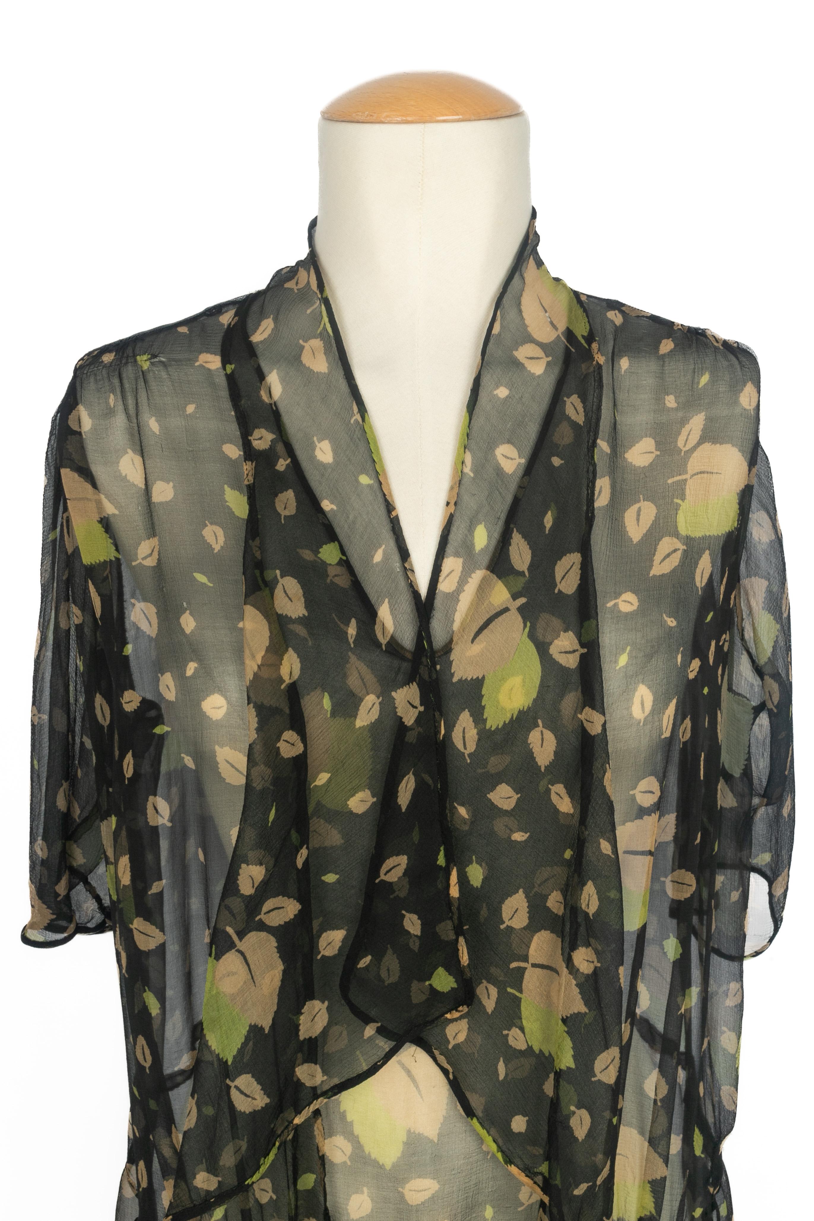 Vintage Musselin Kleid (Schwarz) im Angebot