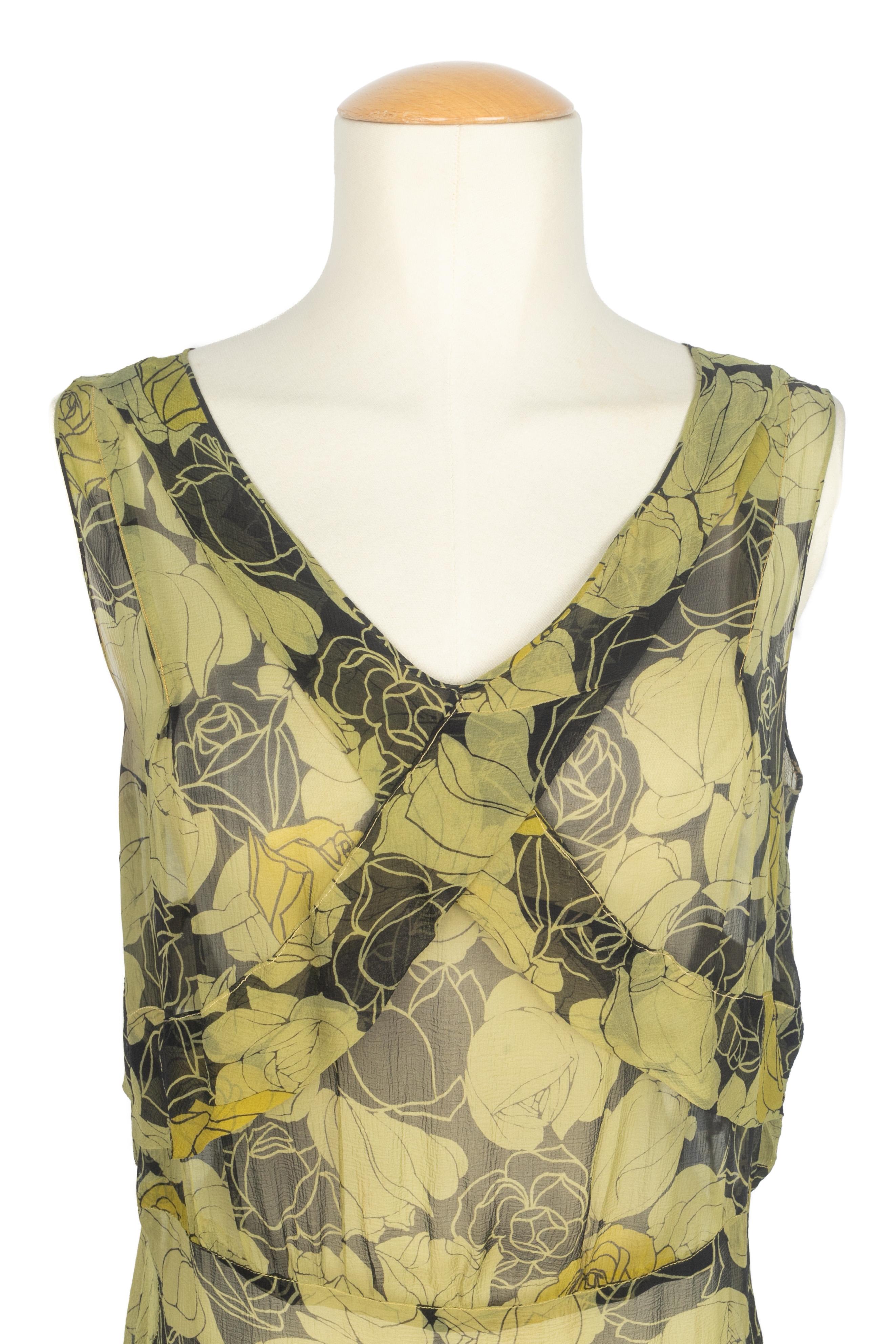 Vintage Musselin Kleid (Braun) im Angebot