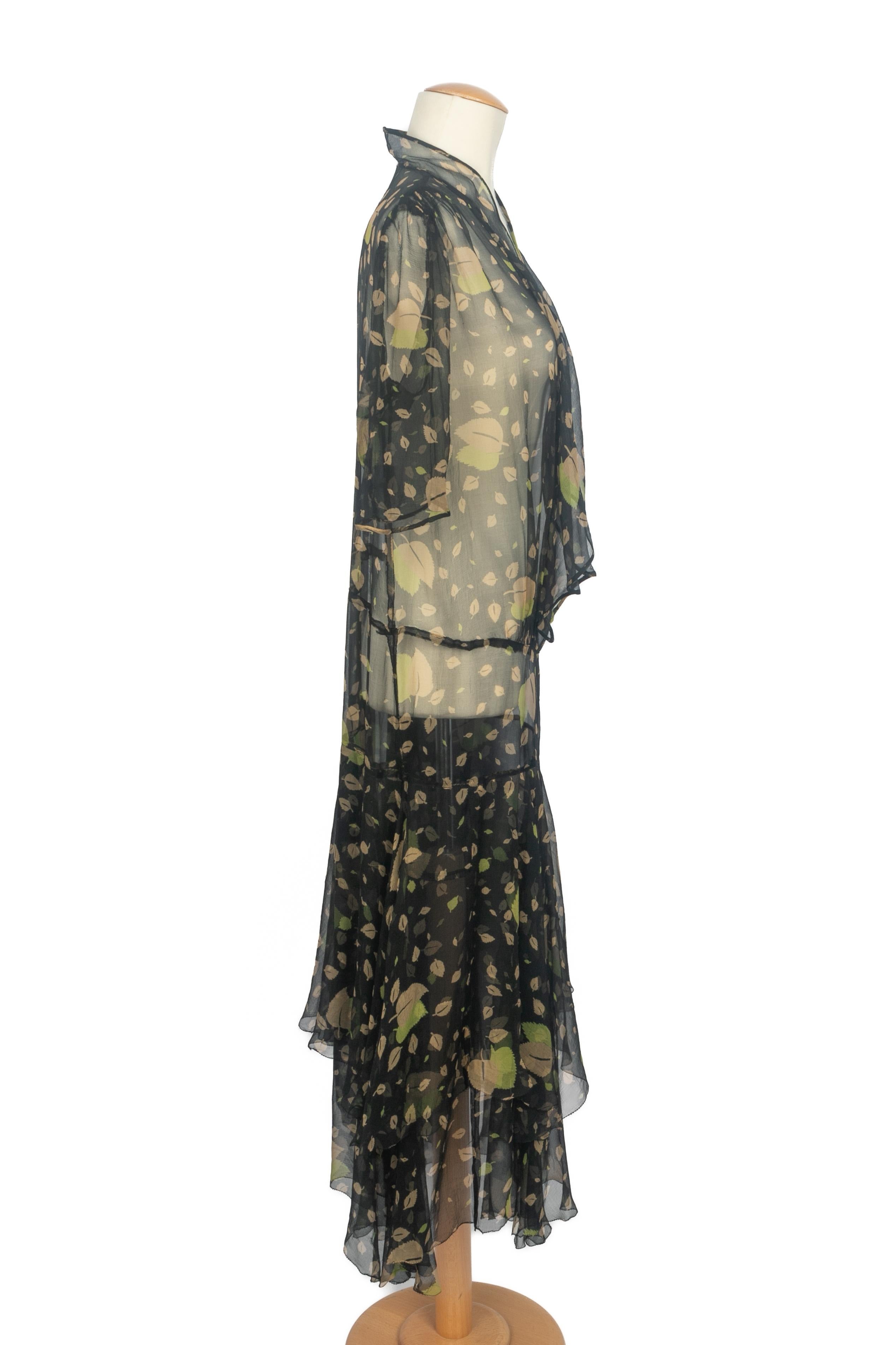 Vintage Musselin Kleid im Zustand „Hervorragend“ im Angebot in SAINT-OUEN-SUR-SEINE, FR