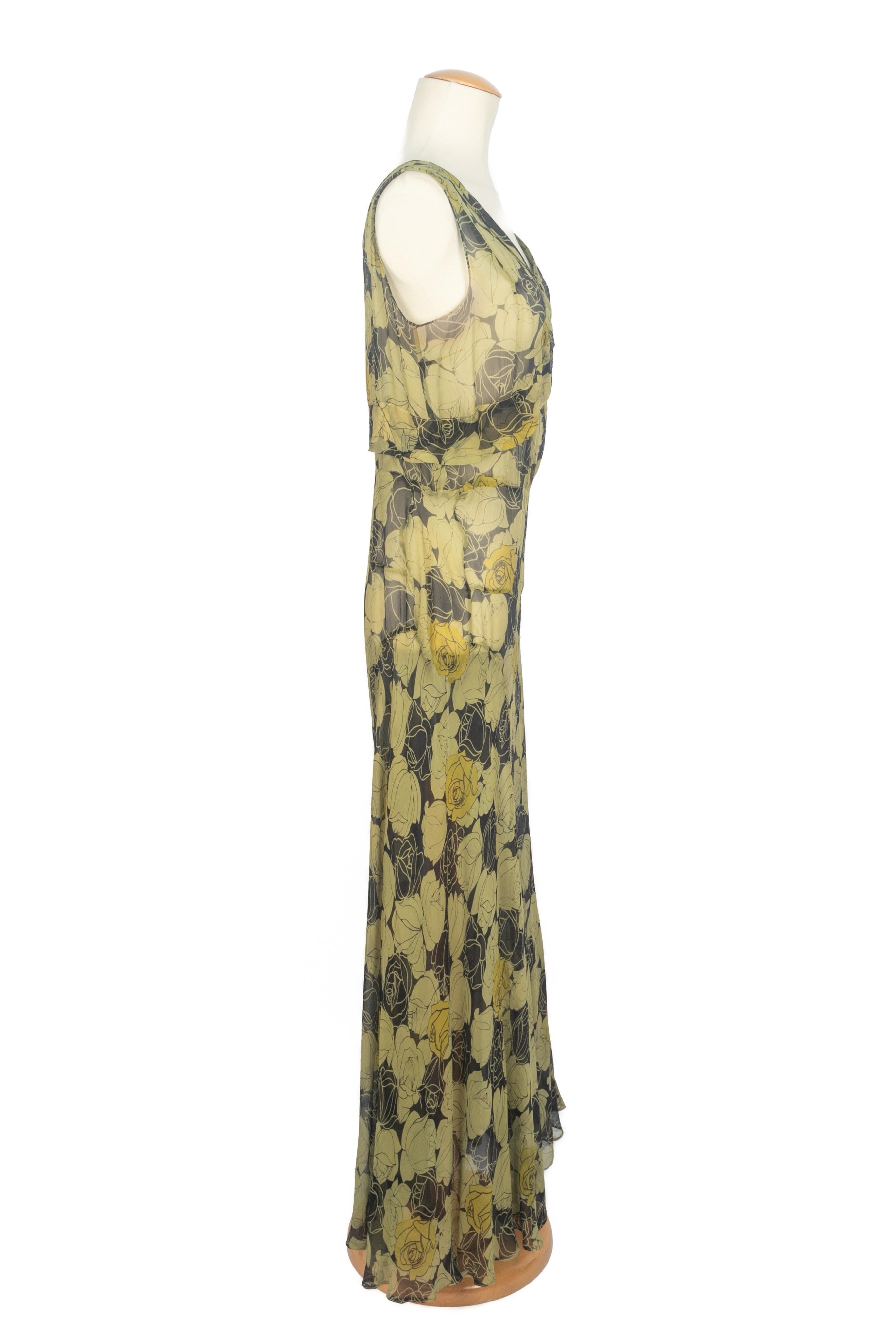Vintage Musselin Kleid Damen im Angebot
