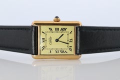 Vintage Must de Cartier 590005 Tank Watch. 925 Vermeil ARGENT Quartz Tank.
