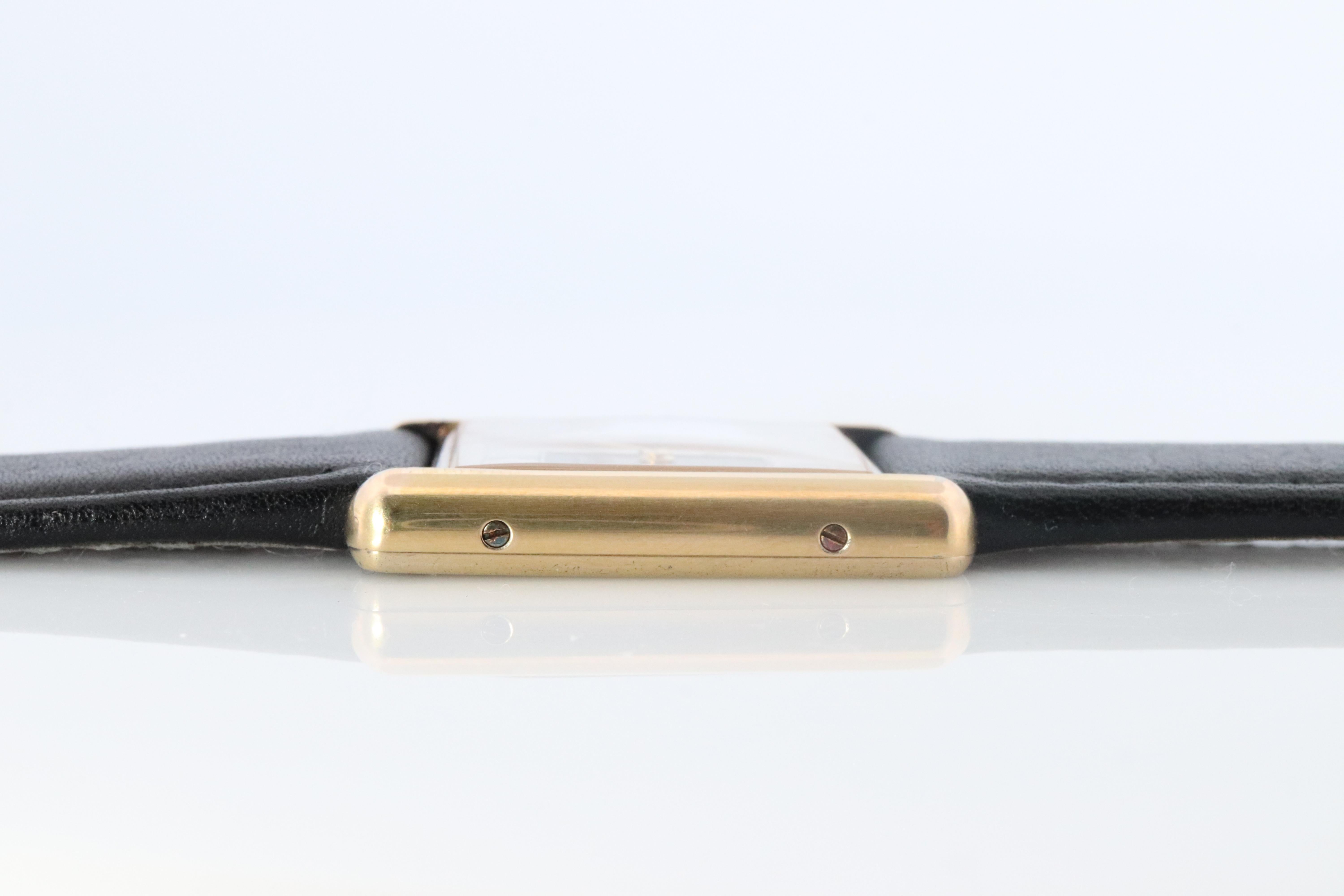 Modern Vintage Must de Cartier 590005 Tank Watch. 925 Vermeil ARGENT Quartz Tank. For Sale