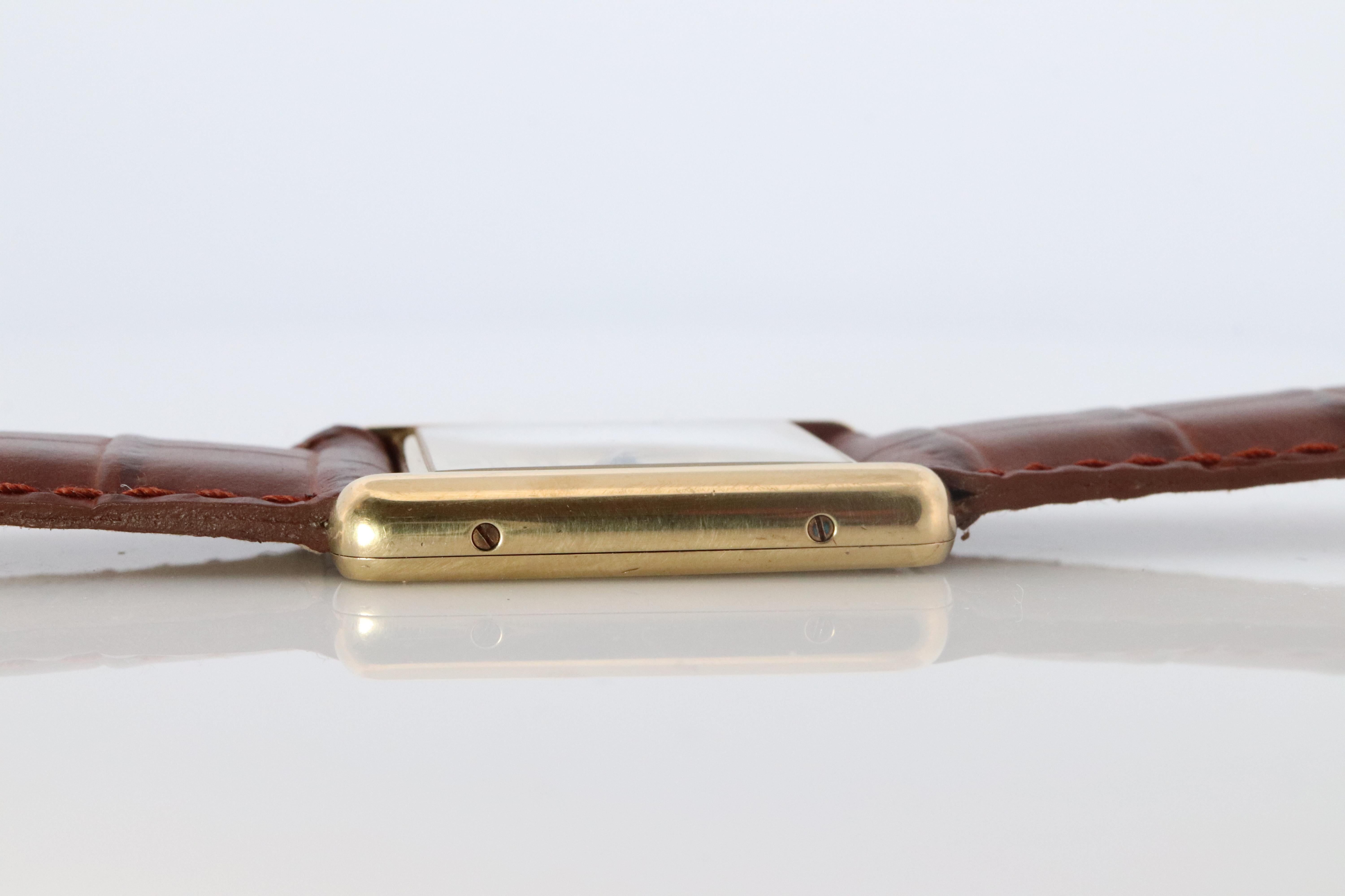 Cabochon Orologio Must de Cartier 590005 Tank d'epoca. Serbatoio al quarzo ARGENT in vermeil 925. in vendita