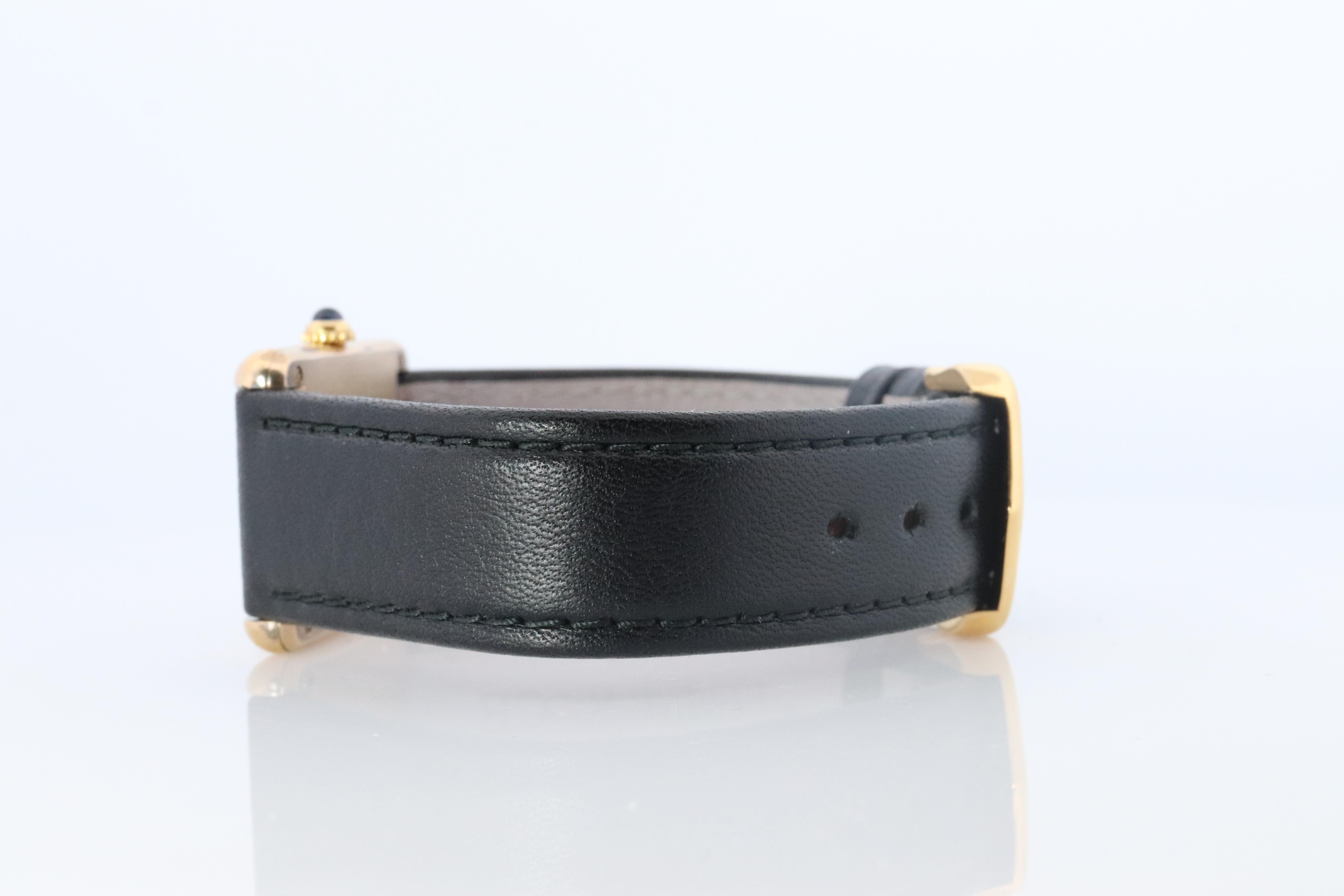 Vintage Must de Cartier 590005 Tank Watch. 925 Vermeil ARGENT Quartz Tank. For Sale 1