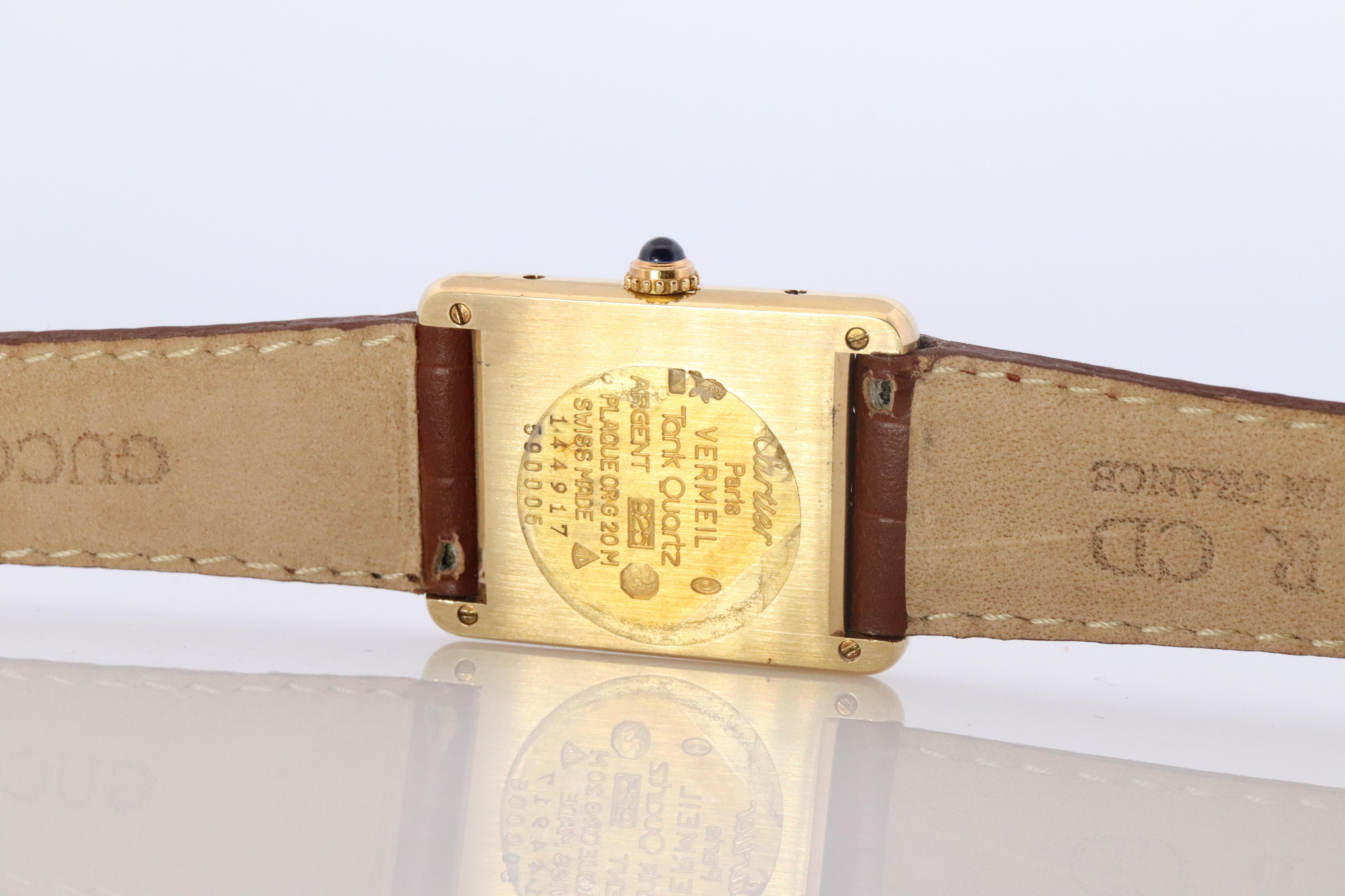 Orologio Must de Cartier 590005 Tank d'epoca. Serbatoio al quarzo ARGENT in vermeil 925. in vendita 1