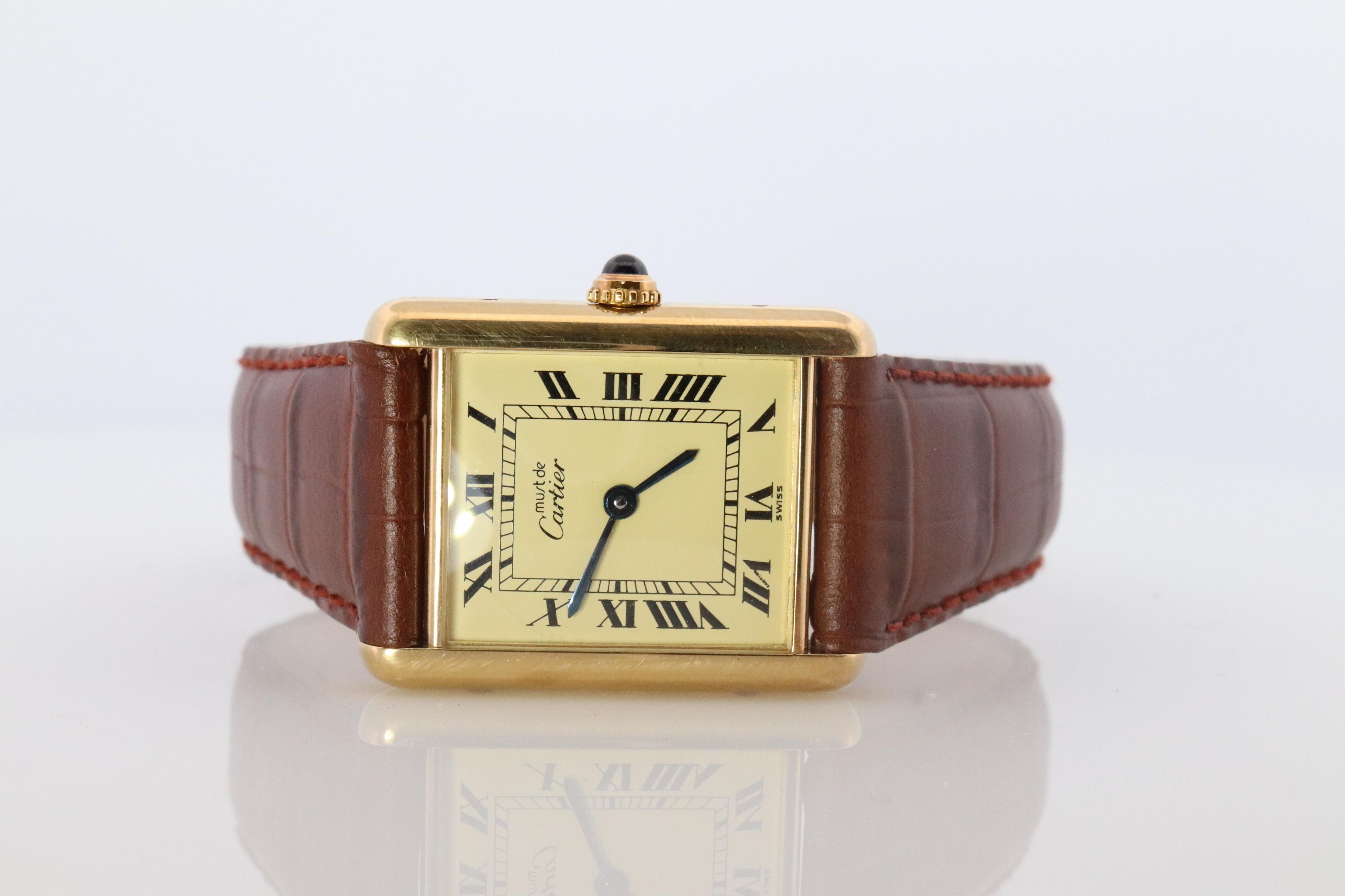 Orologio Must de Cartier 590005 Tank d'epoca. Serbatoio al quarzo ARGENT in vermeil 925. in vendita 2