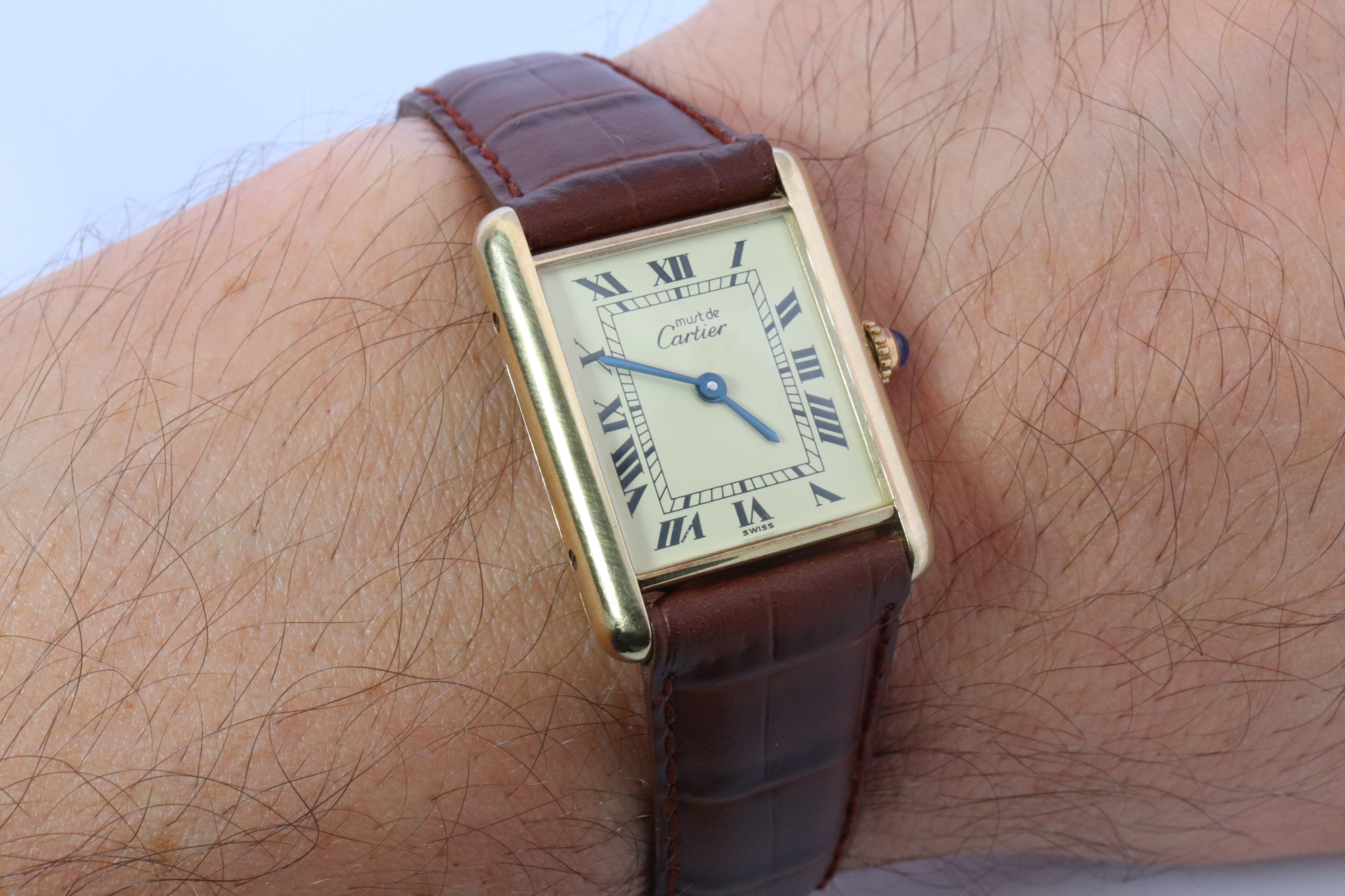 Orologio Must de Cartier 590005 Tank d'epoca. Serbatoio al quarzo ARGENT in vermeil 925. in vendita 3