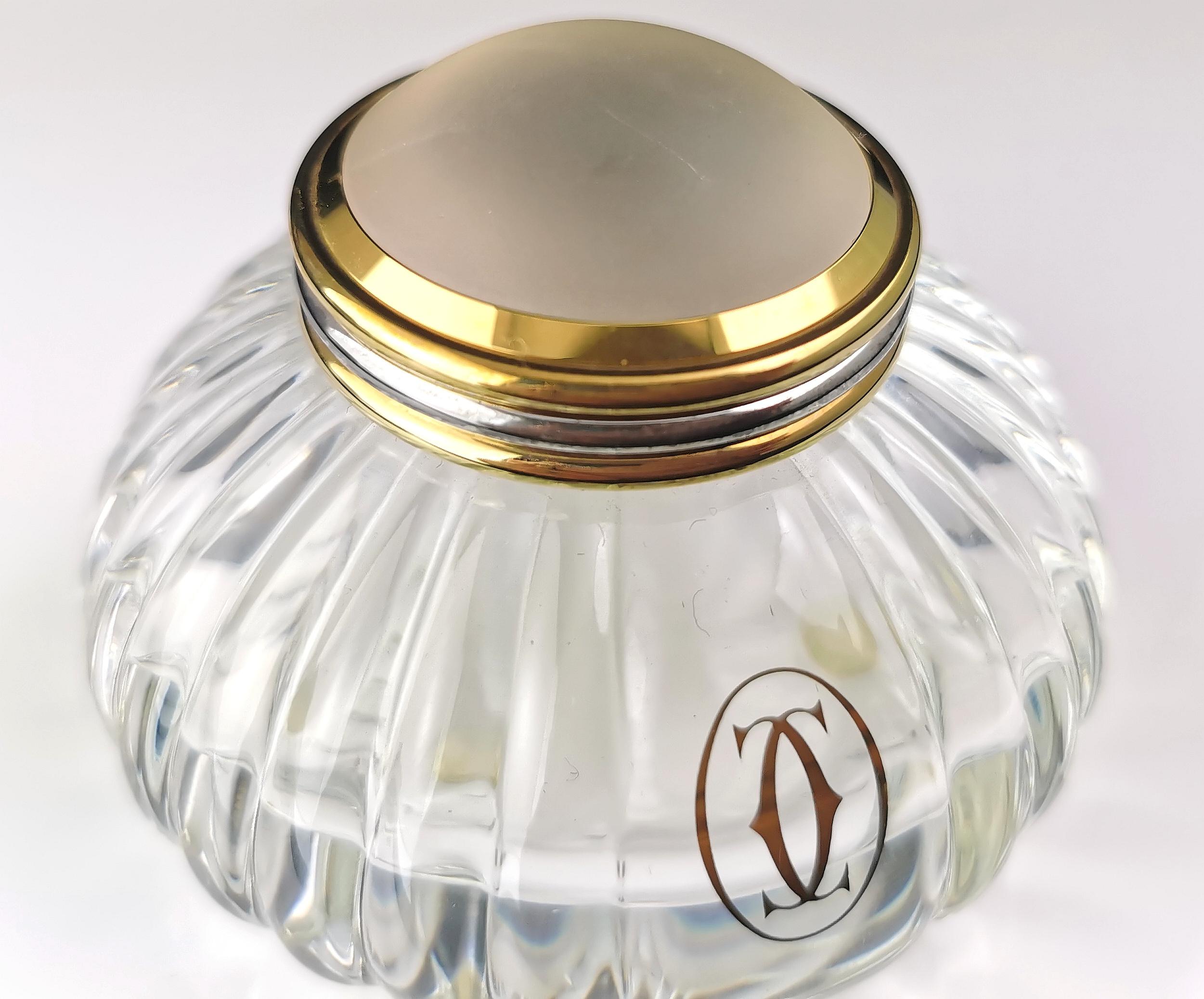 Vintage Must de Cartier crystal inkwell  For Sale 2