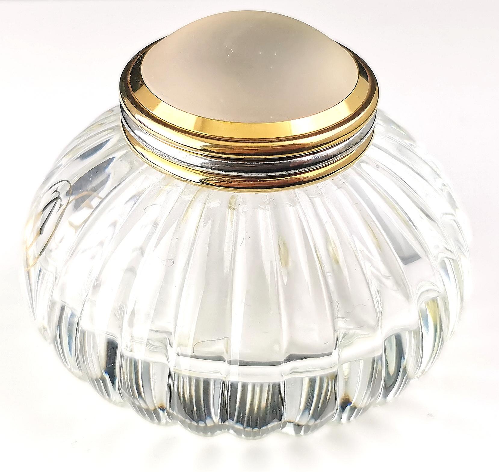 Vintage Must de Cartier crystal inkwell  For Sale 4