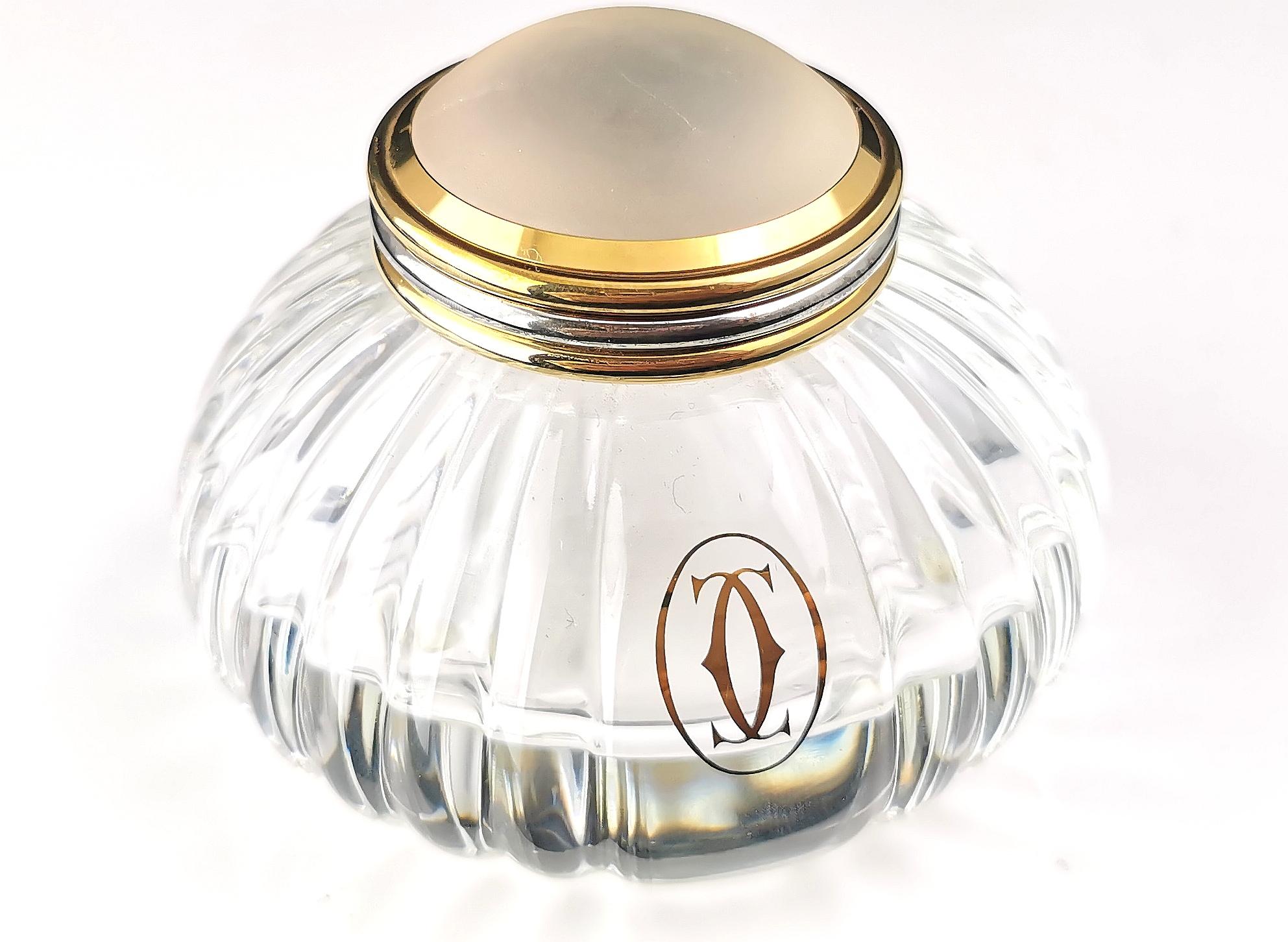 Vintage Must de Cartier crystal inkwell For Sale 4
