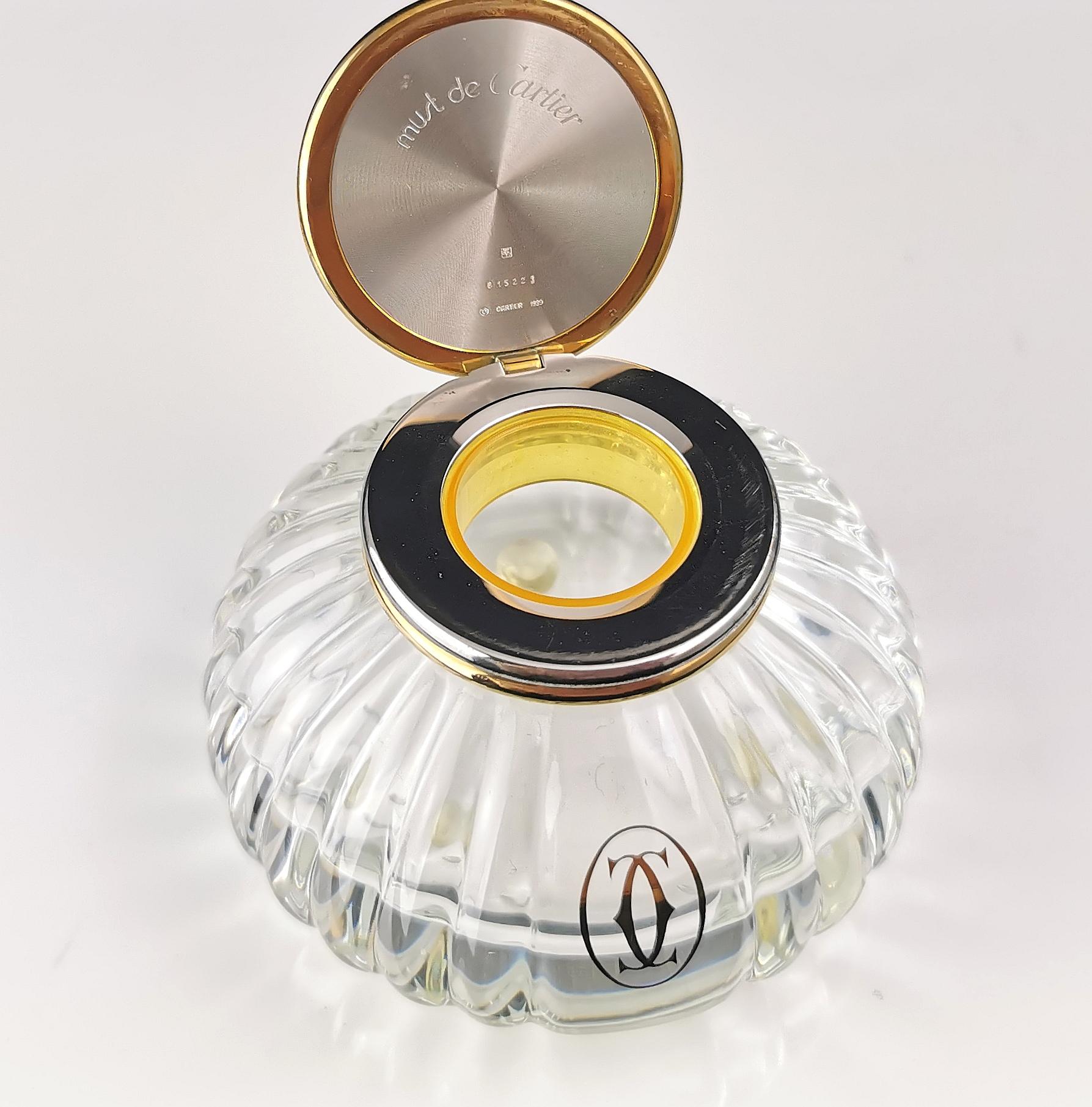 Vintage Must de Cartier crystal inkwell  For Sale 6