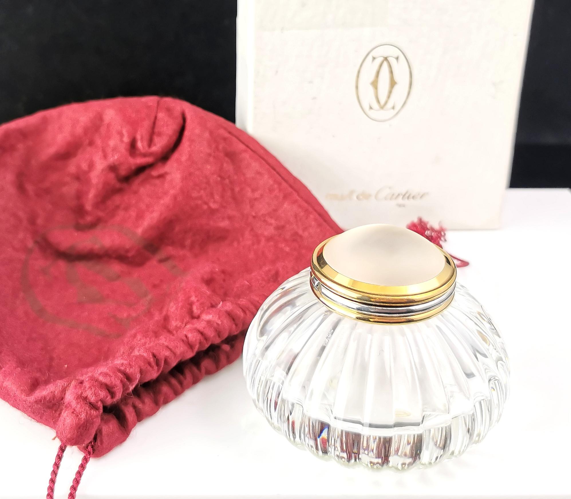 French Vintage Must de Cartier crystal inkwell  For Sale