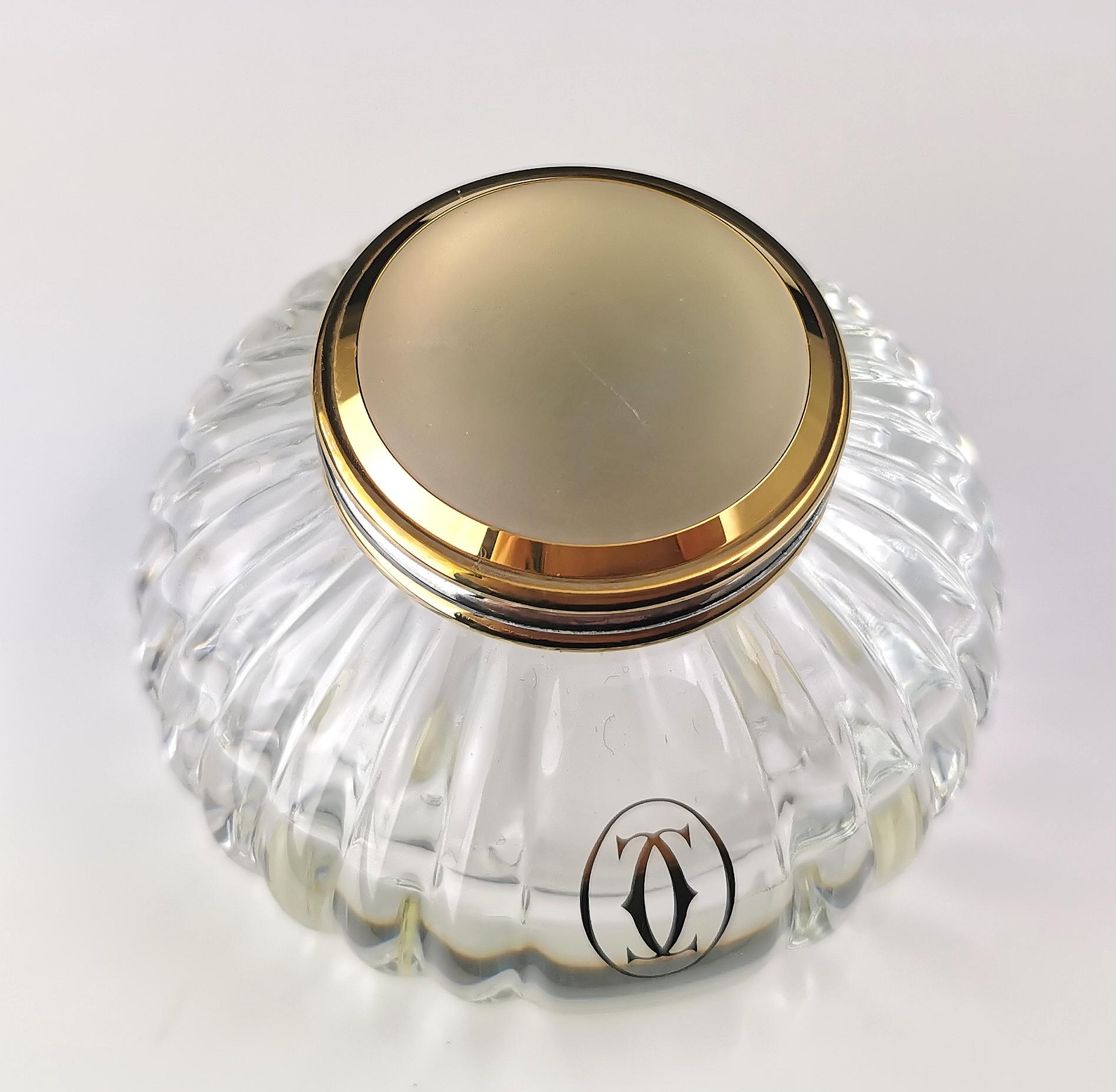 Vintage Must de Cartier crystal inkwell  For Sale 1