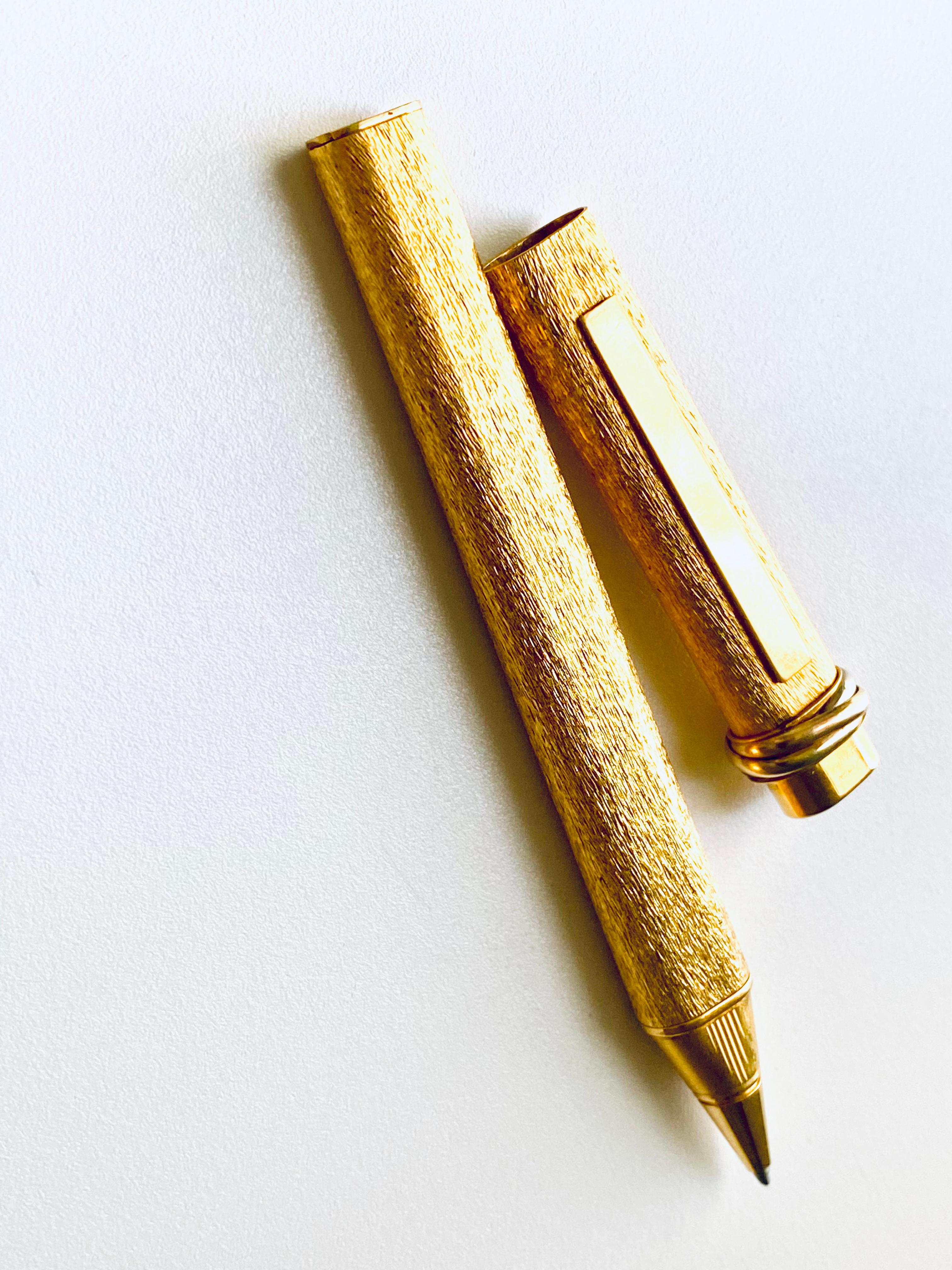 Vintage Must De Cartier Gold Plated Ballpoint Pen 3
