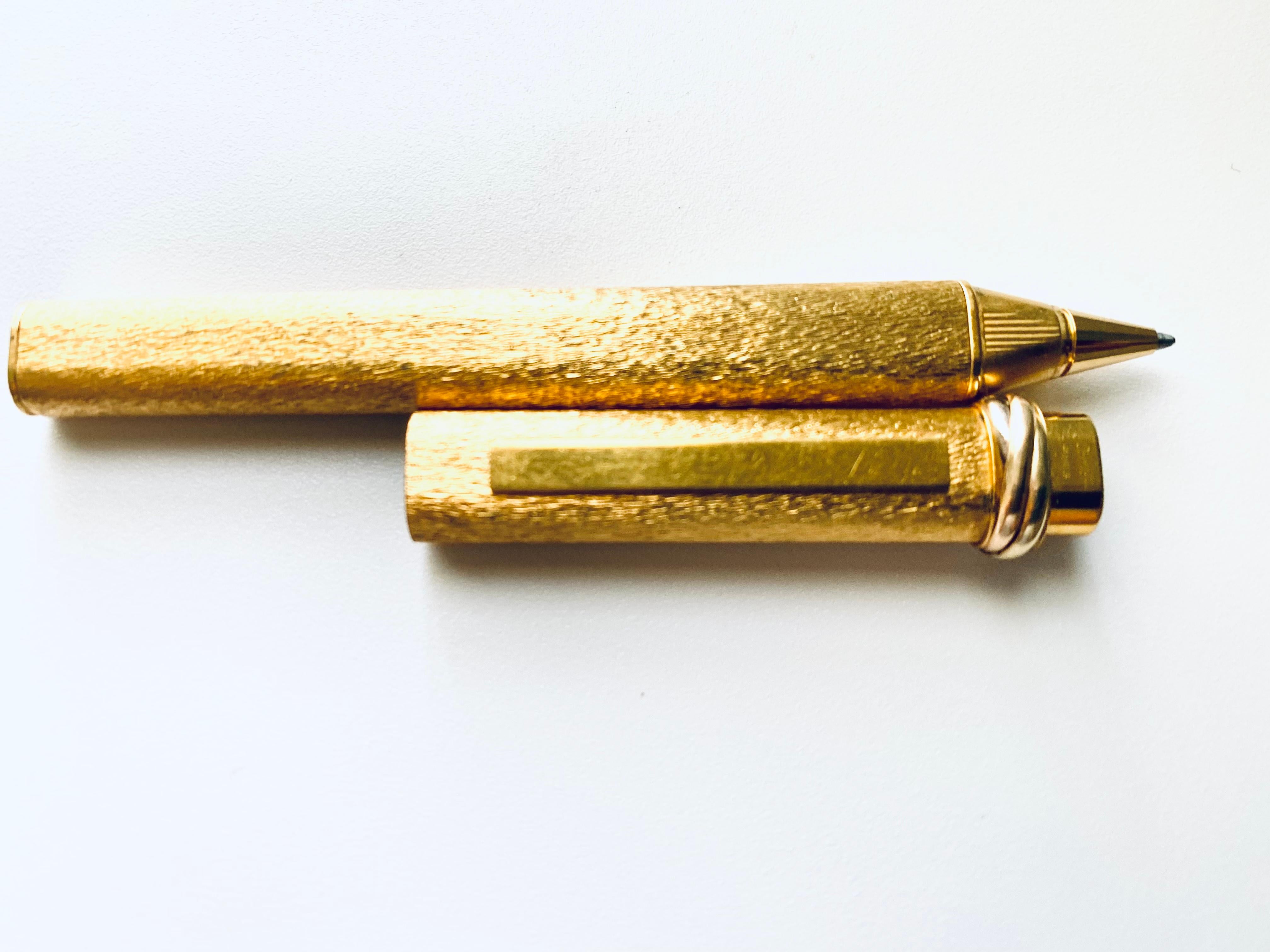 Vintage Must De Cartier Gold Plated Ballpoint Pen 2