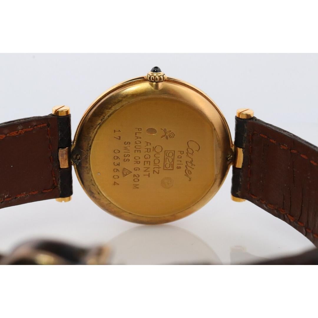 Vintage Must de Cartier Large Vendome Trinity Watch. ARGENT Cartier 925 Vermeil In Good Condition For Sale In Port Charlotte, FL