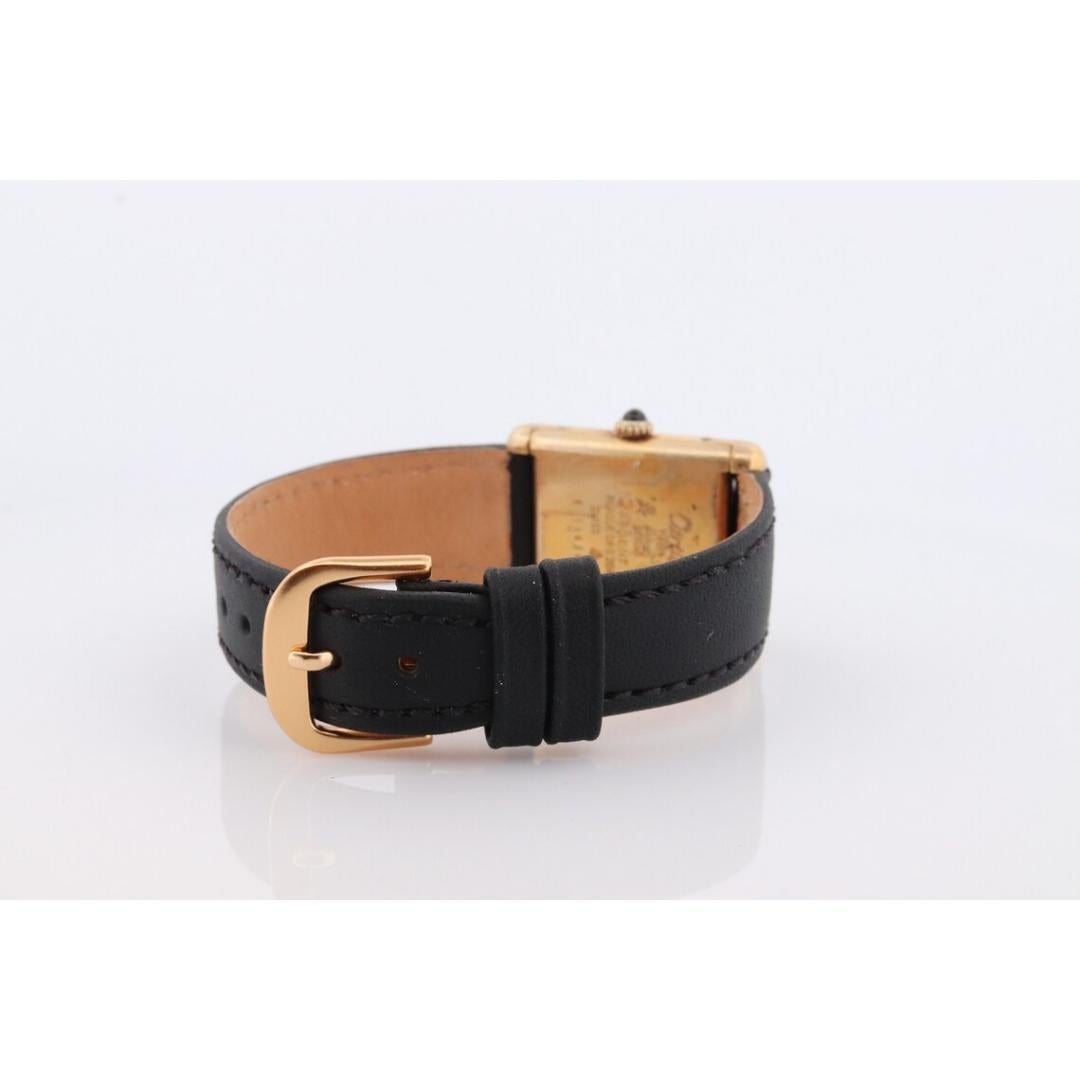 Vintage Must de Cartier Marmor-Tankuhr. 925 Vermeil MANUAL Ardent Schweizer hergestellt. im Zustand „Gut“ in Port Charlotte, FL