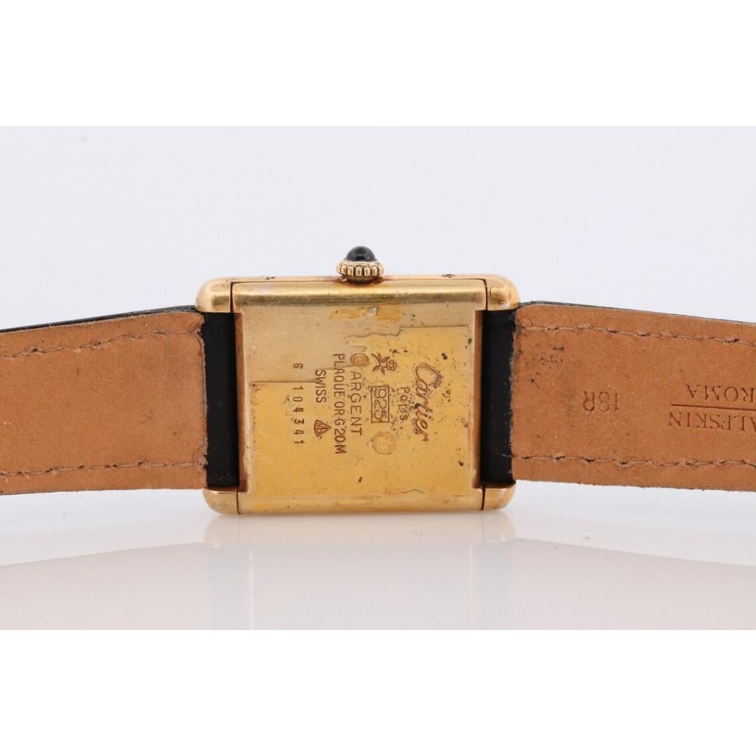 Vintage Must de Cartier Marmor-Tankuhr. 925 Vermeil MANUAL Ardent Schweizer hergestellt. 2