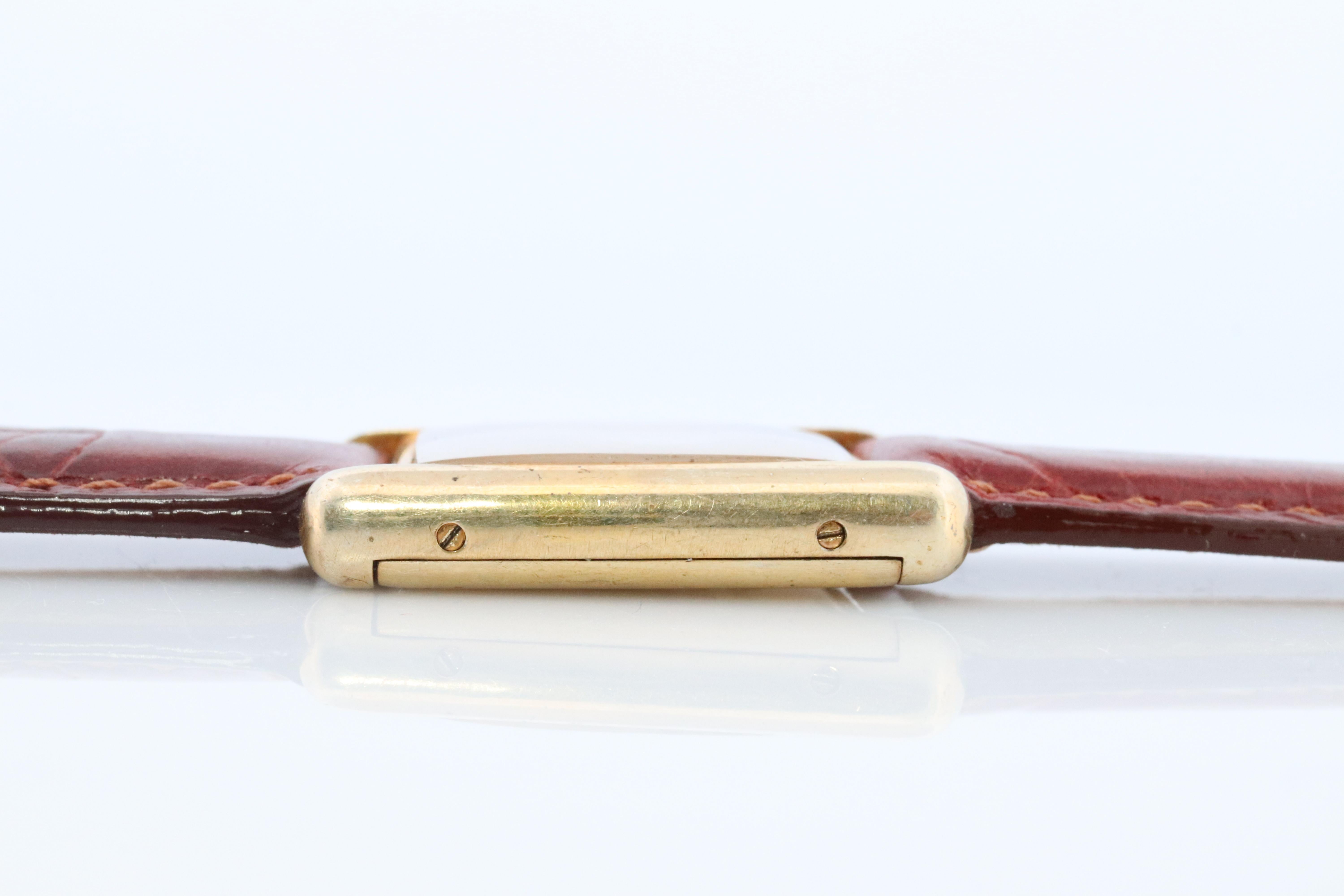 Women's Vintage Must de Cartier marble Tank Watch. 925 Vermeil MANUAL Argent Manual.