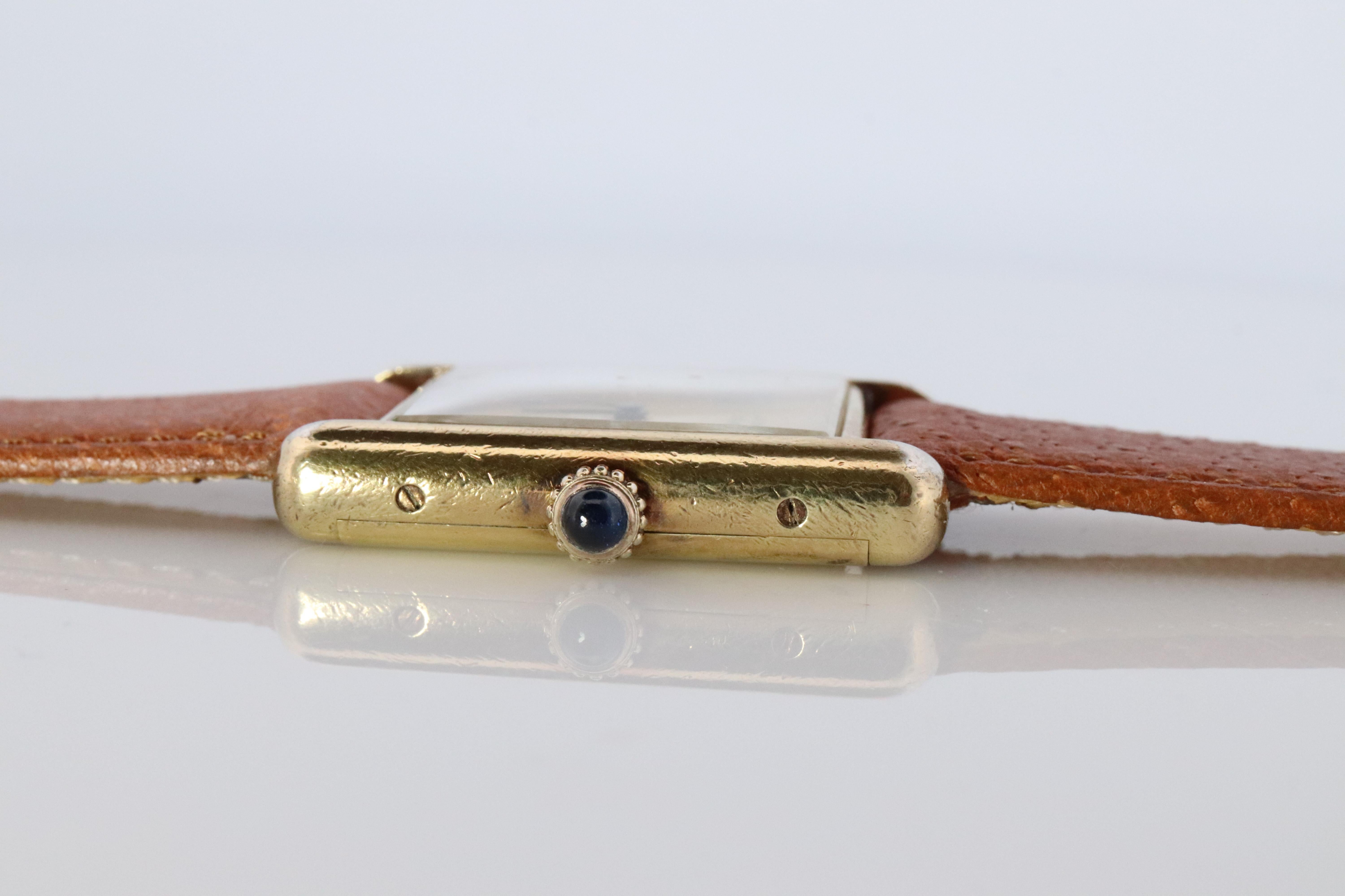 Vintage Must de Cartier Mystery Tank-Uhr im Vintage-Stil. 925 Vermeil ARGENT Handaufzug. im Angebot 1