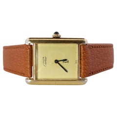 Reloj Vintage Must de Cartier Mystery Tank. Tanque Manual ARGENT Vermeil 925.
