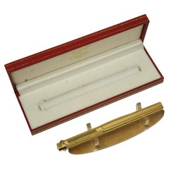Vintage Cartier 18ct Gold Plated Vendome Crosshatch Cisele Ballpoint Pen