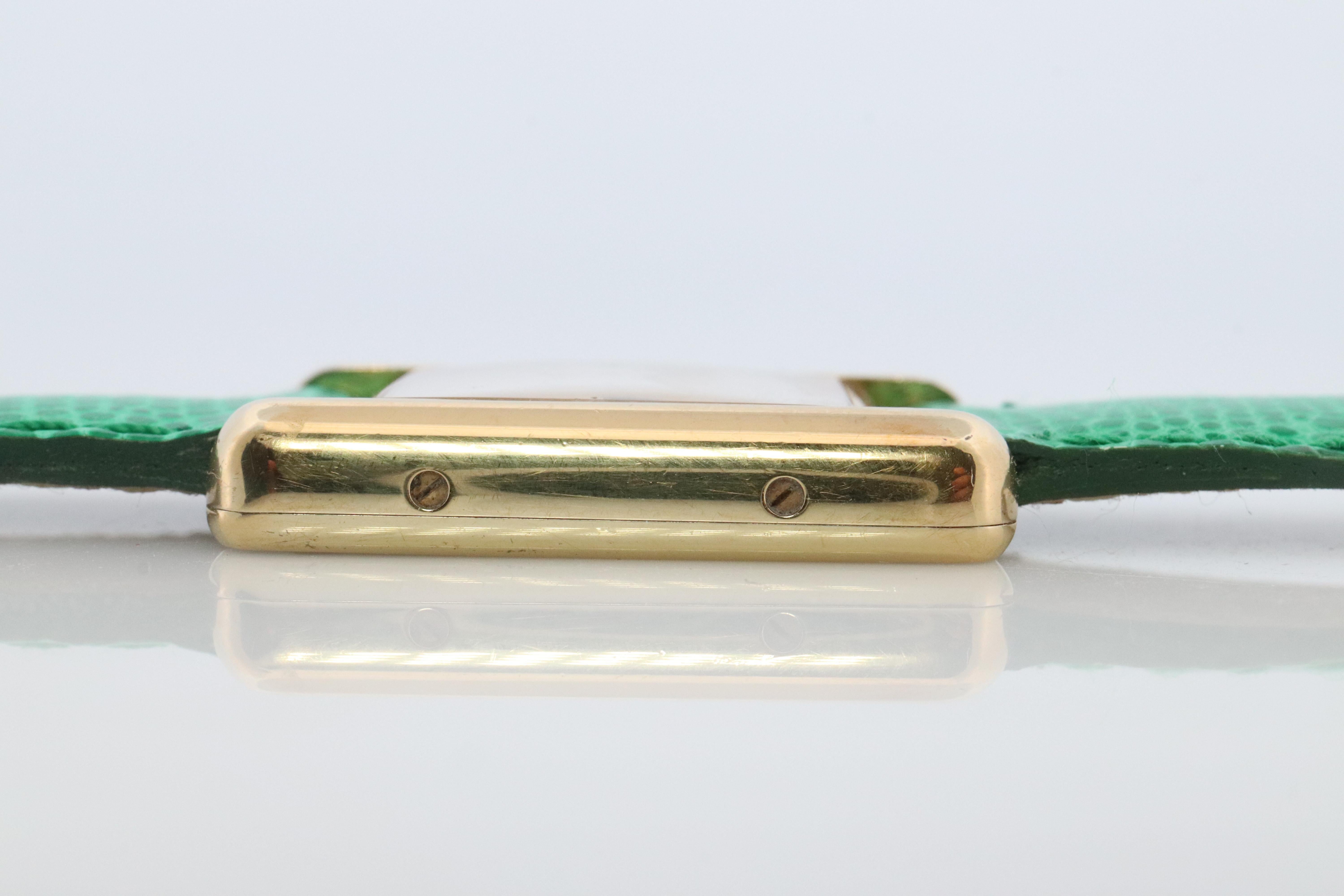  Montre vintage Must de Cartier Tank 1613. Vermeil ARGENT 925 Petit réservoir Pour femmes 