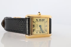 Vintage Must de Cartier Tank 366001 Dial Watch Vermeil ARGENT Small Tank