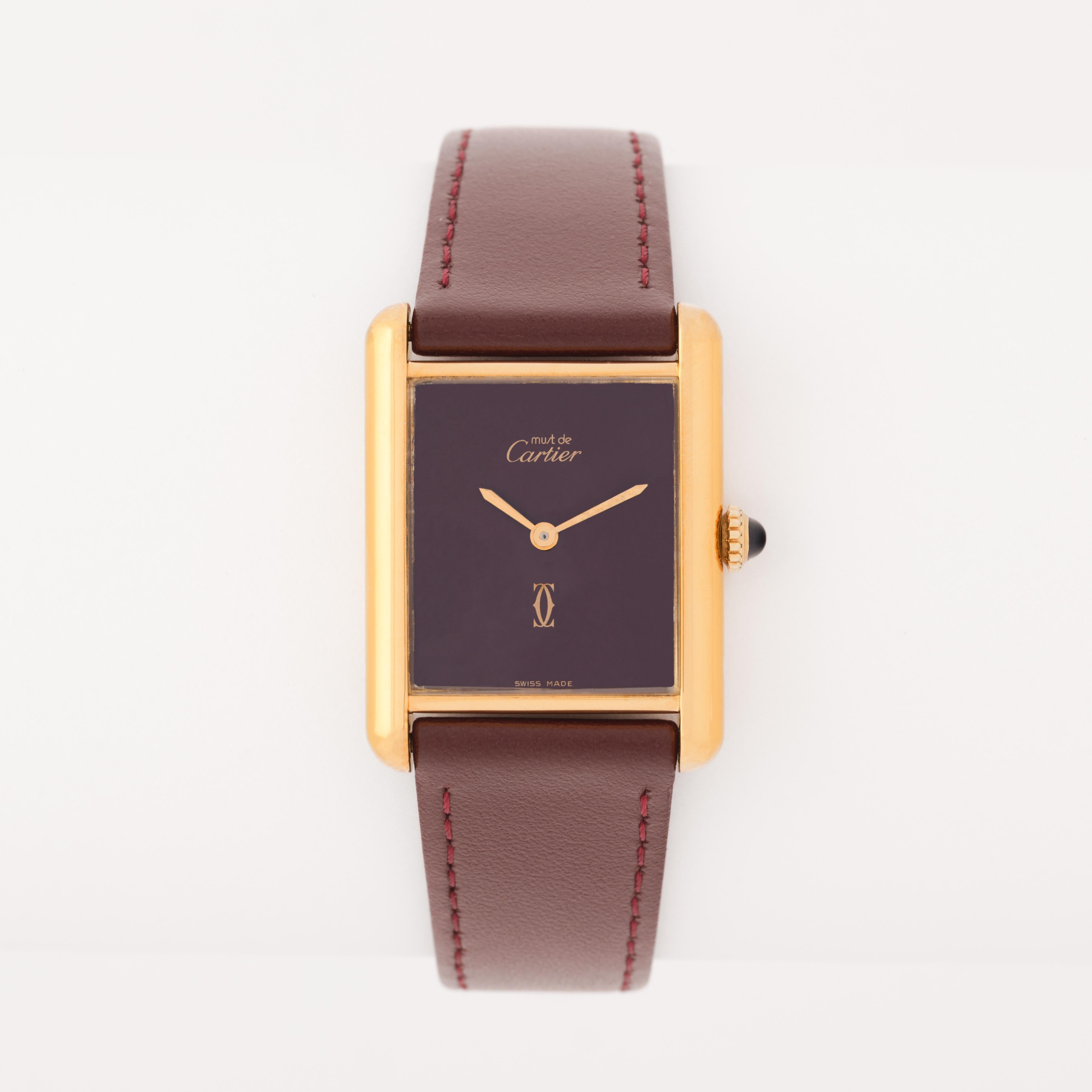 Moderno Must de Cartier Tank d'epoca, modello 82975713, placcato in oro 18 kt. in vendita