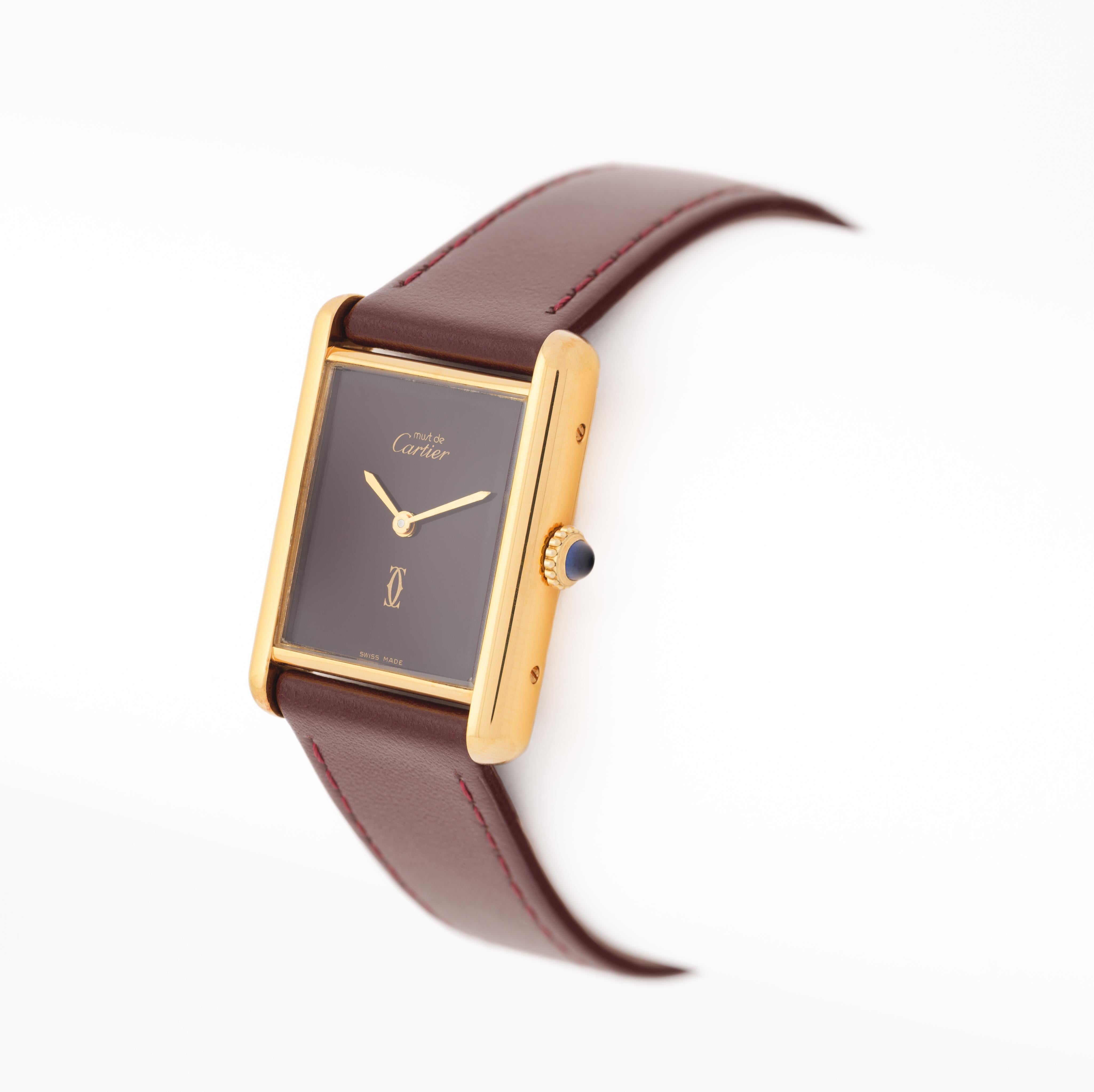 Must de Cartier Tank d'epoca, modello 82975713, placcato in oro 18 kt. In condizioni buone in vendita a New York, NY