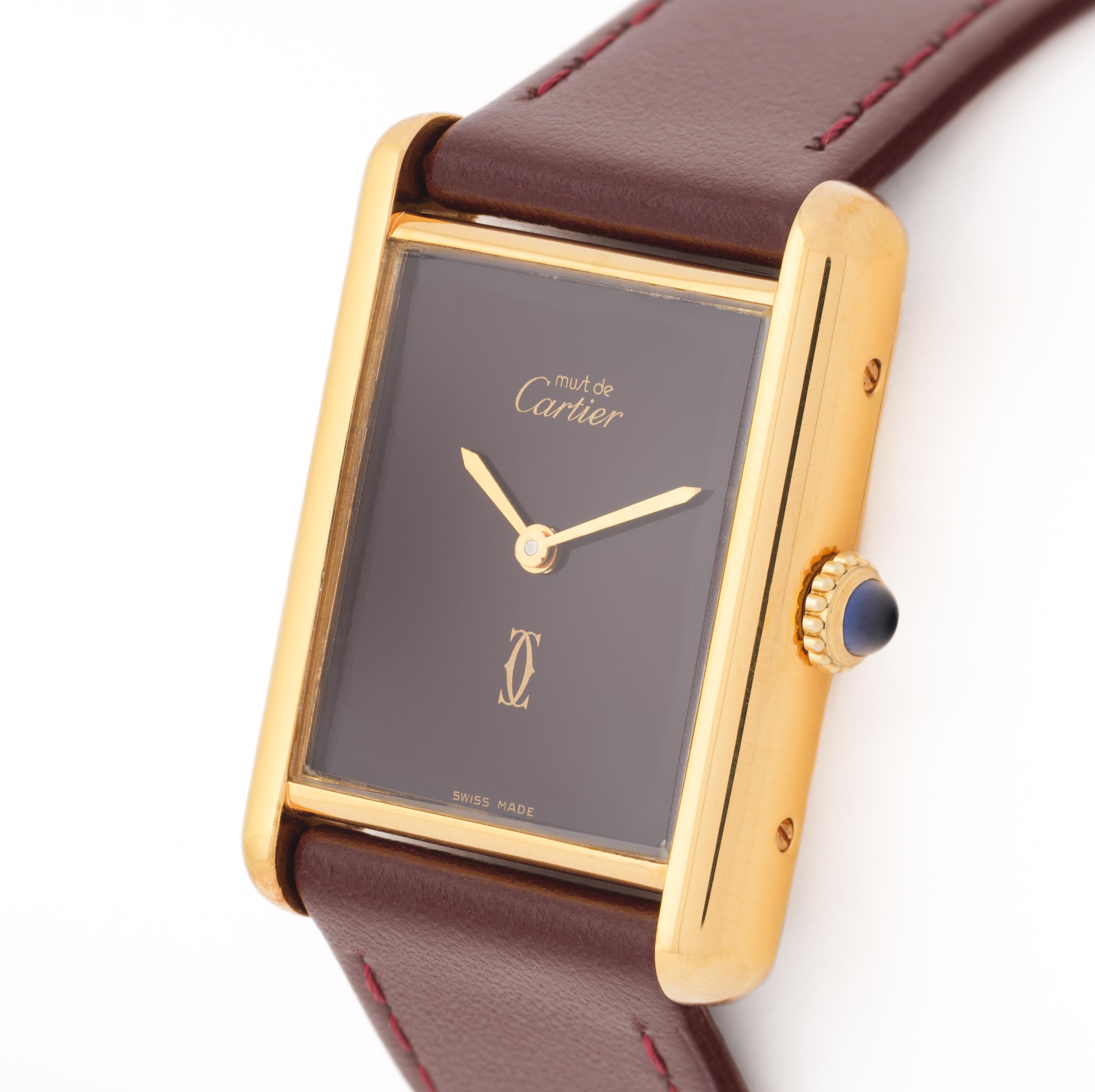 da uomo o donna Must de Cartier Tank d'epoca, modello 82975713, placcato in oro 18 kt. in vendita