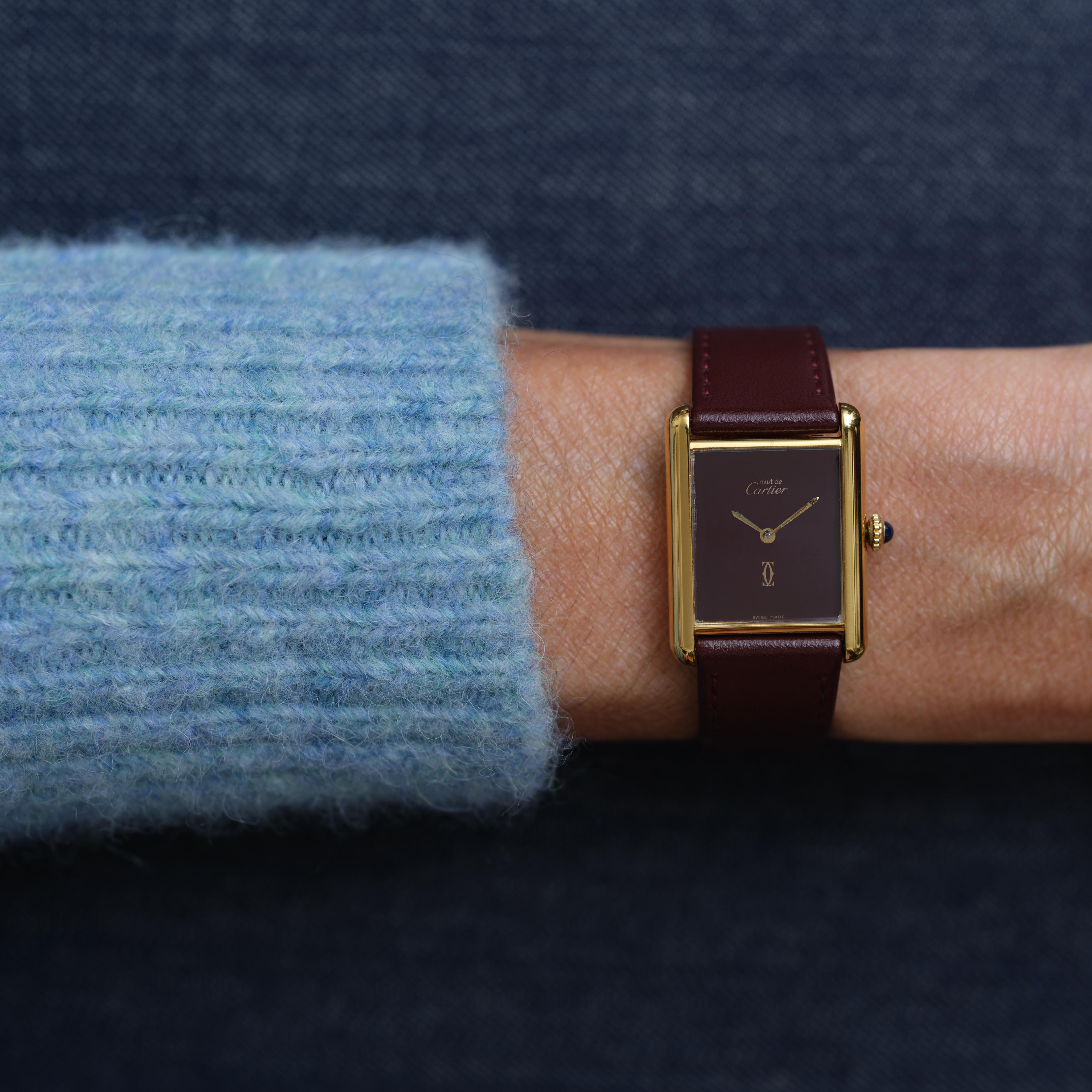 Must de Cartier Tank d'epoca, modello 82975713, placcato in oro 18 kt. in vendita 4