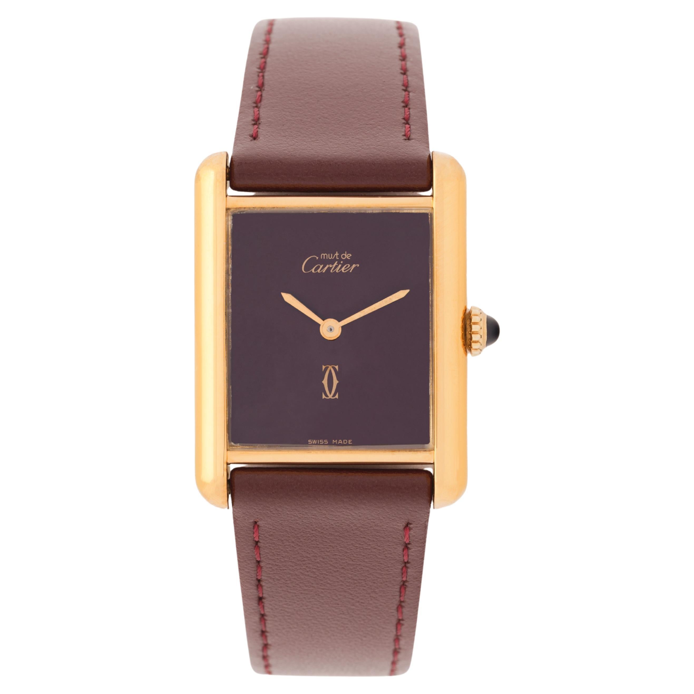 Must de Cartier Tank d
epoca, modello 82975713, placcato in oro 18 kt.
