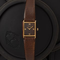 Vintage Must de Cartier Tank Rare Wood Dial Manual Wind