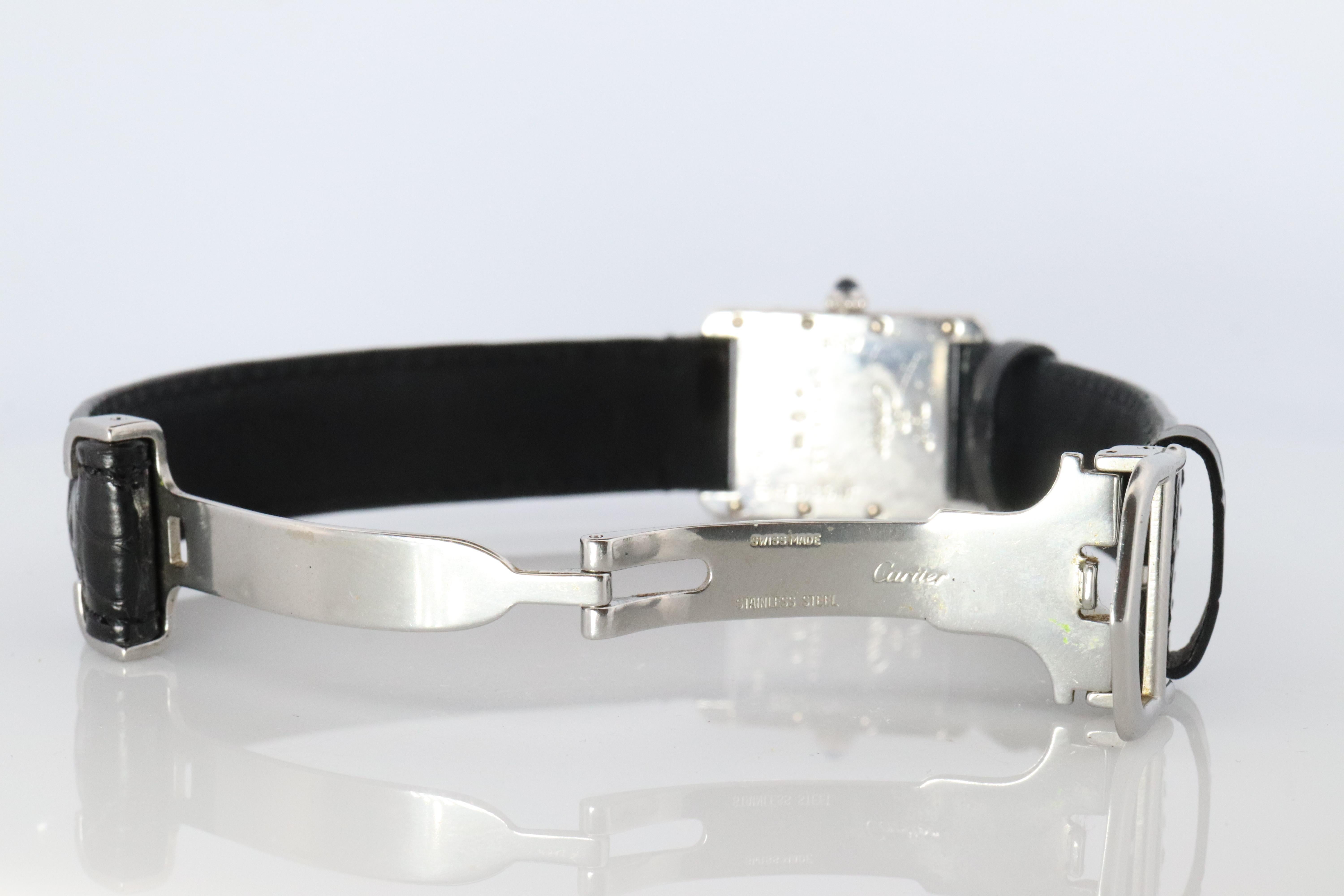 Vintage Must de Cartier Tankuhr. 925 Vermeil ARGENT 2416 Arabisches Zifferblatt Tank im Angebot 1
