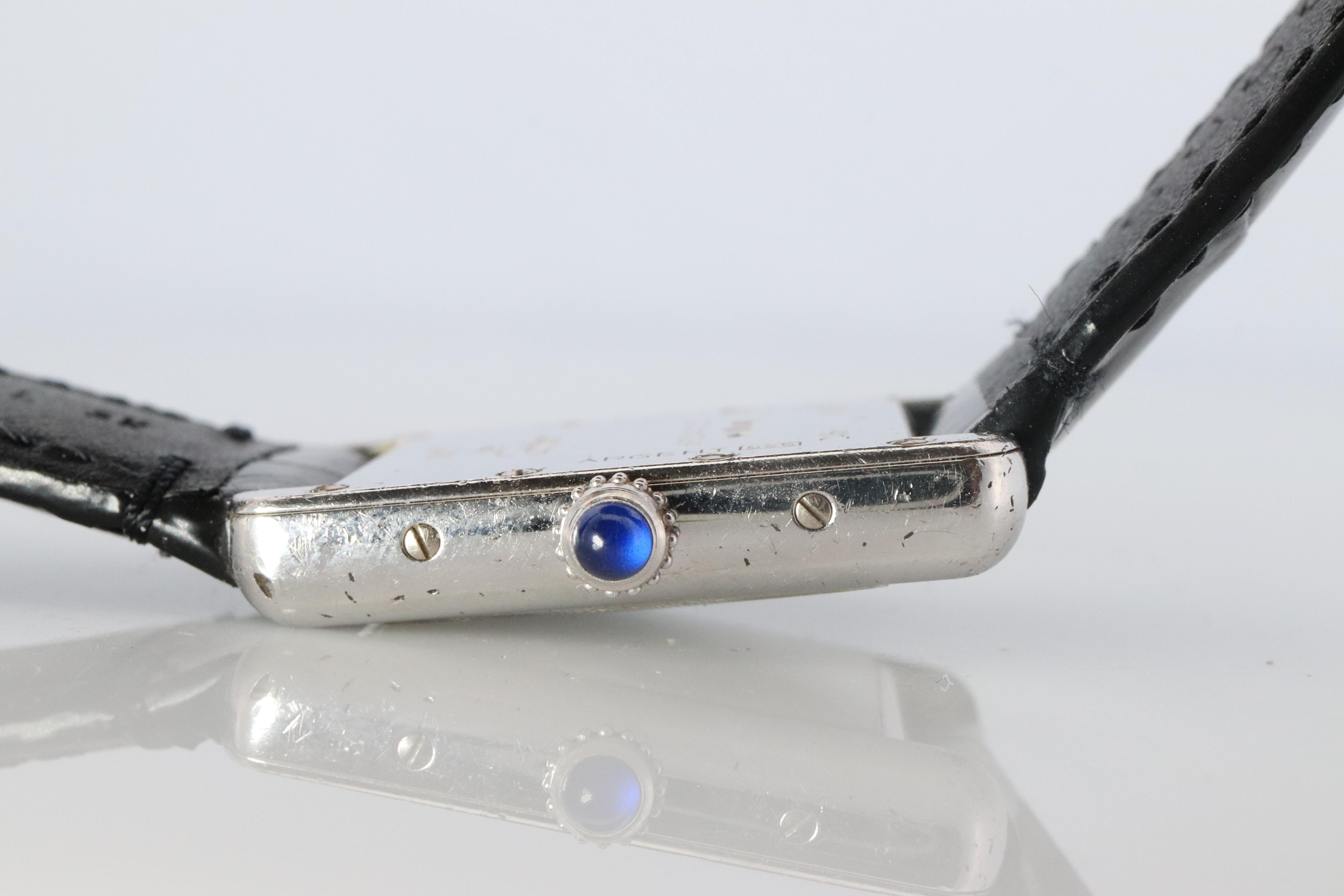 Vintage Must de Cartier Tankuhr. 925 Vermeil ARGENT 2416 Arabisches Zifferblatt Tank im Angebot 3