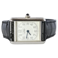 Vintage Must de Cartier Tankuhr. 925 Vermeil ARGENT 2416 Arabisches Zifferblatt Tank