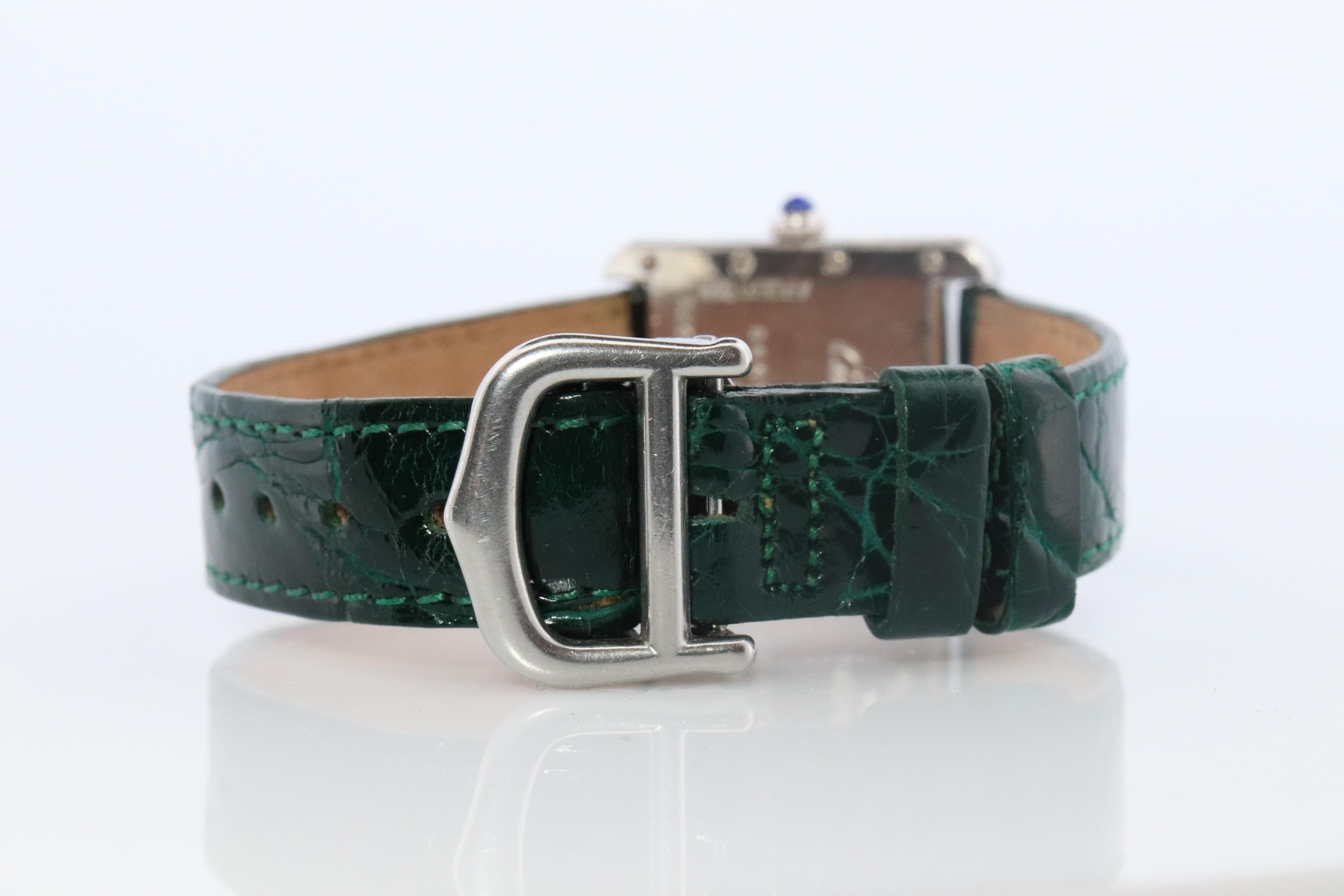 Montre Tank Vintage Must de Cartier. 925 Vermeil ARGENT 2416 Silver Dial Tank en vente 1