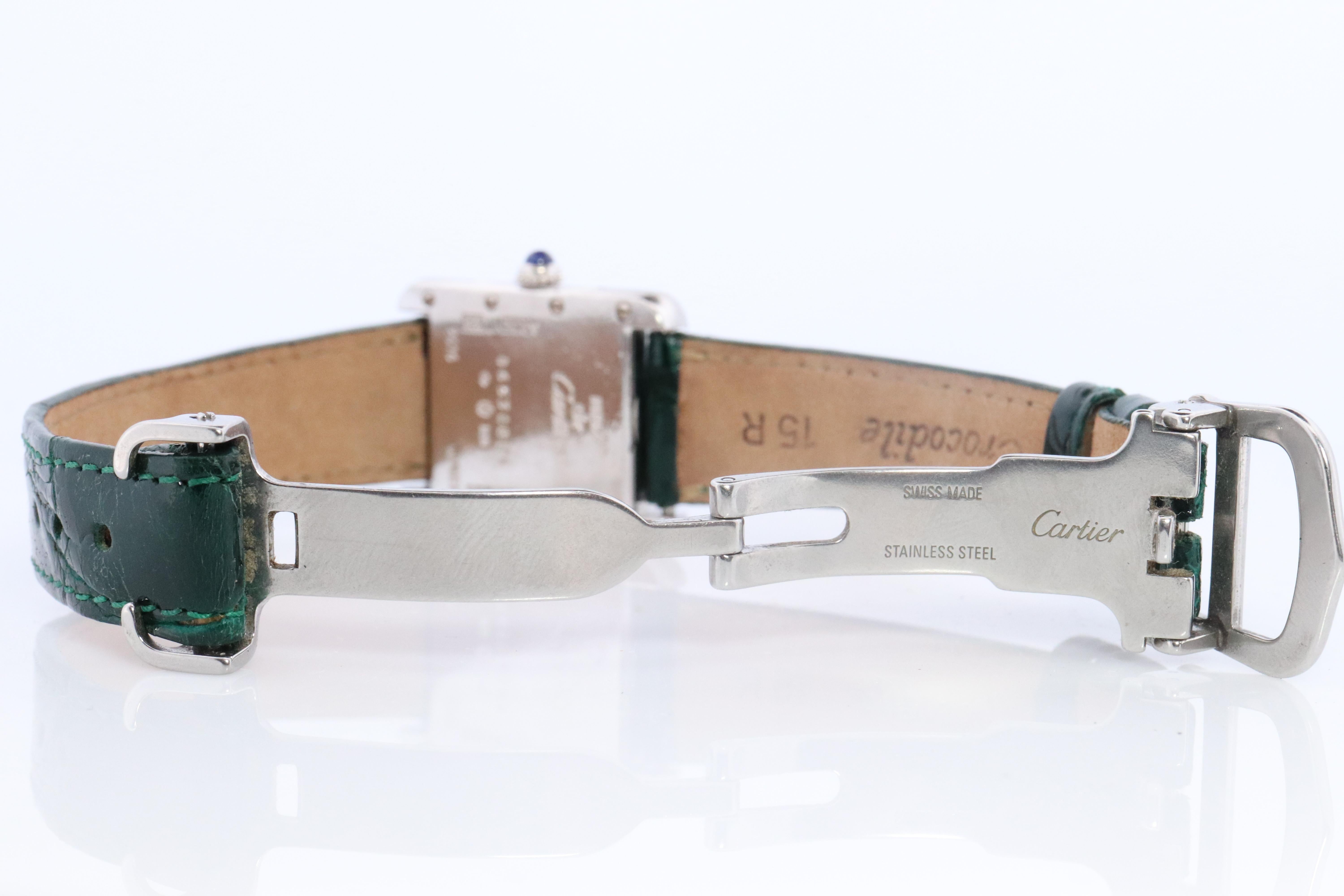 Montre Tank Vintage Must de Cartier. 925 Vermeil ARGENT 2416 Silver Dial Tank en vente 2